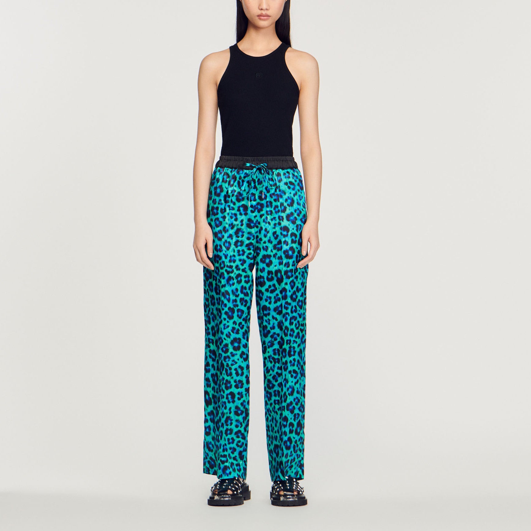 Pantalon large léopard Sandro seconde main