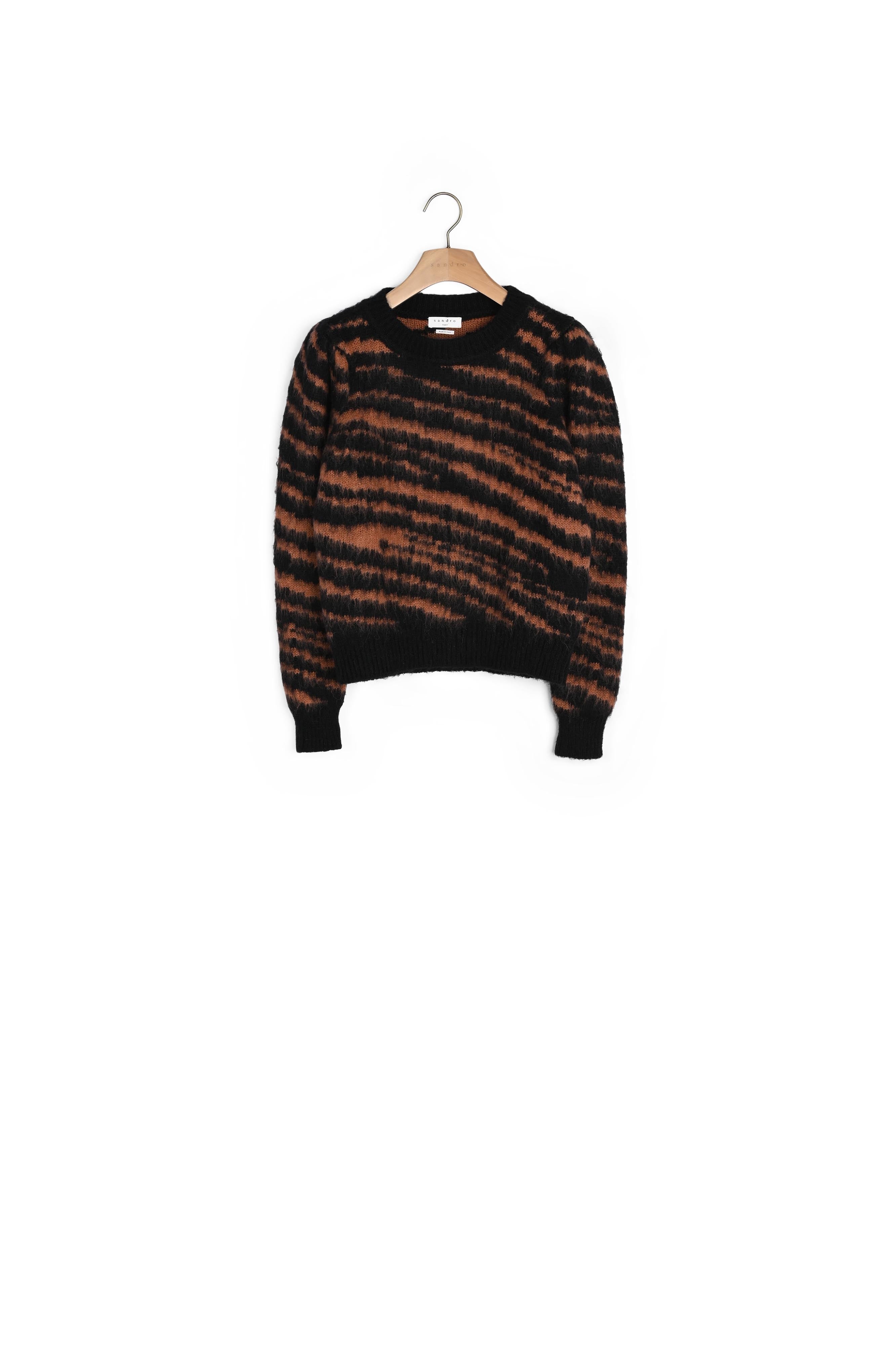 Pull poilu à jacquard zébré Sandro seconde main