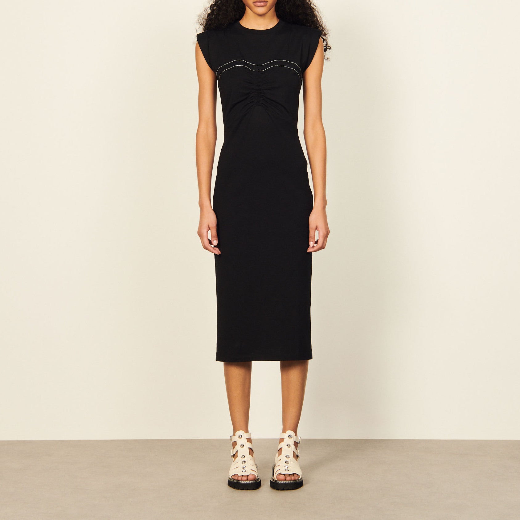Robe froncée en coton biologique Sandro seconde main