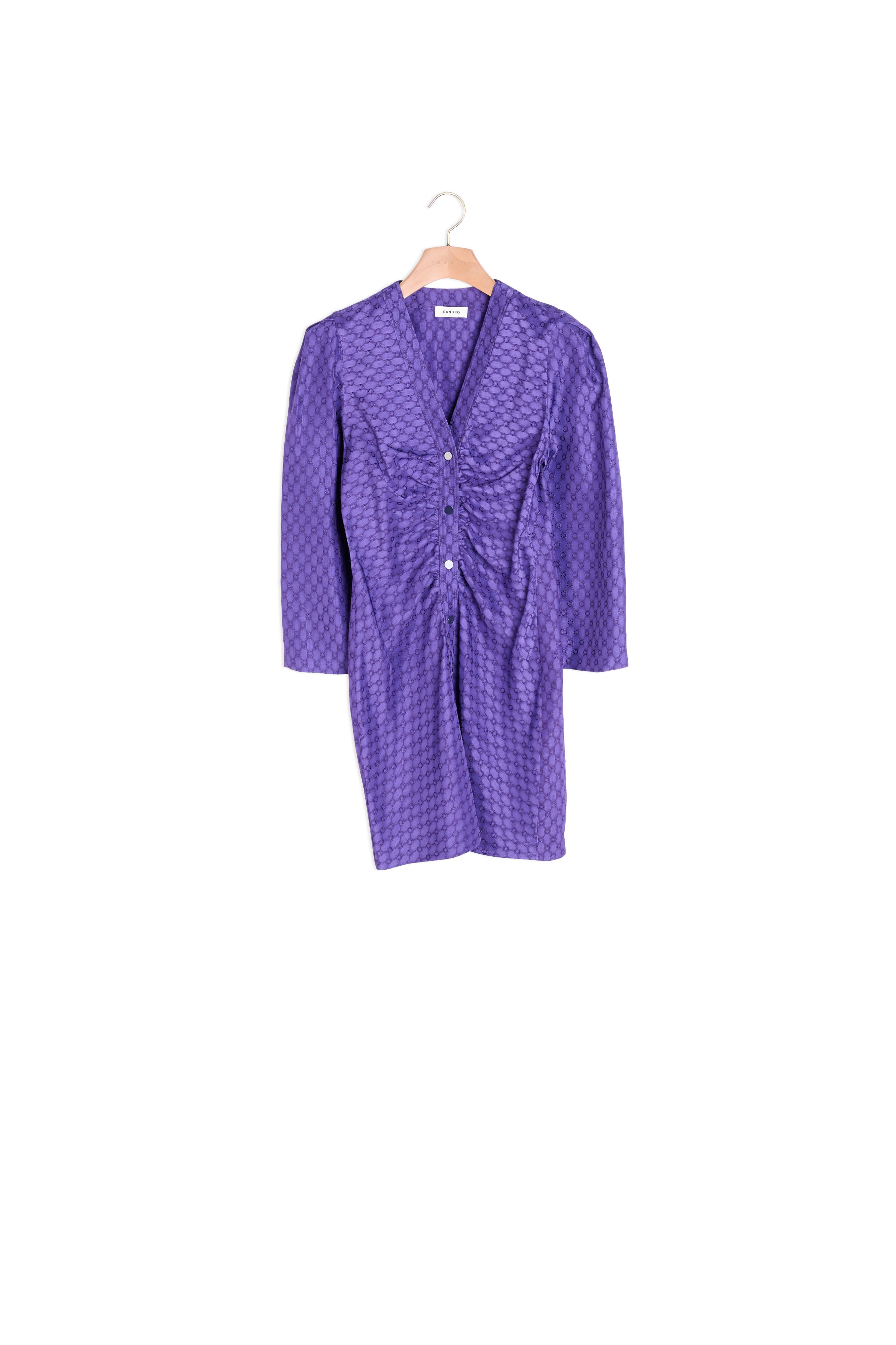 Robe courte froncé jacquard à motifs Sandro seconde main