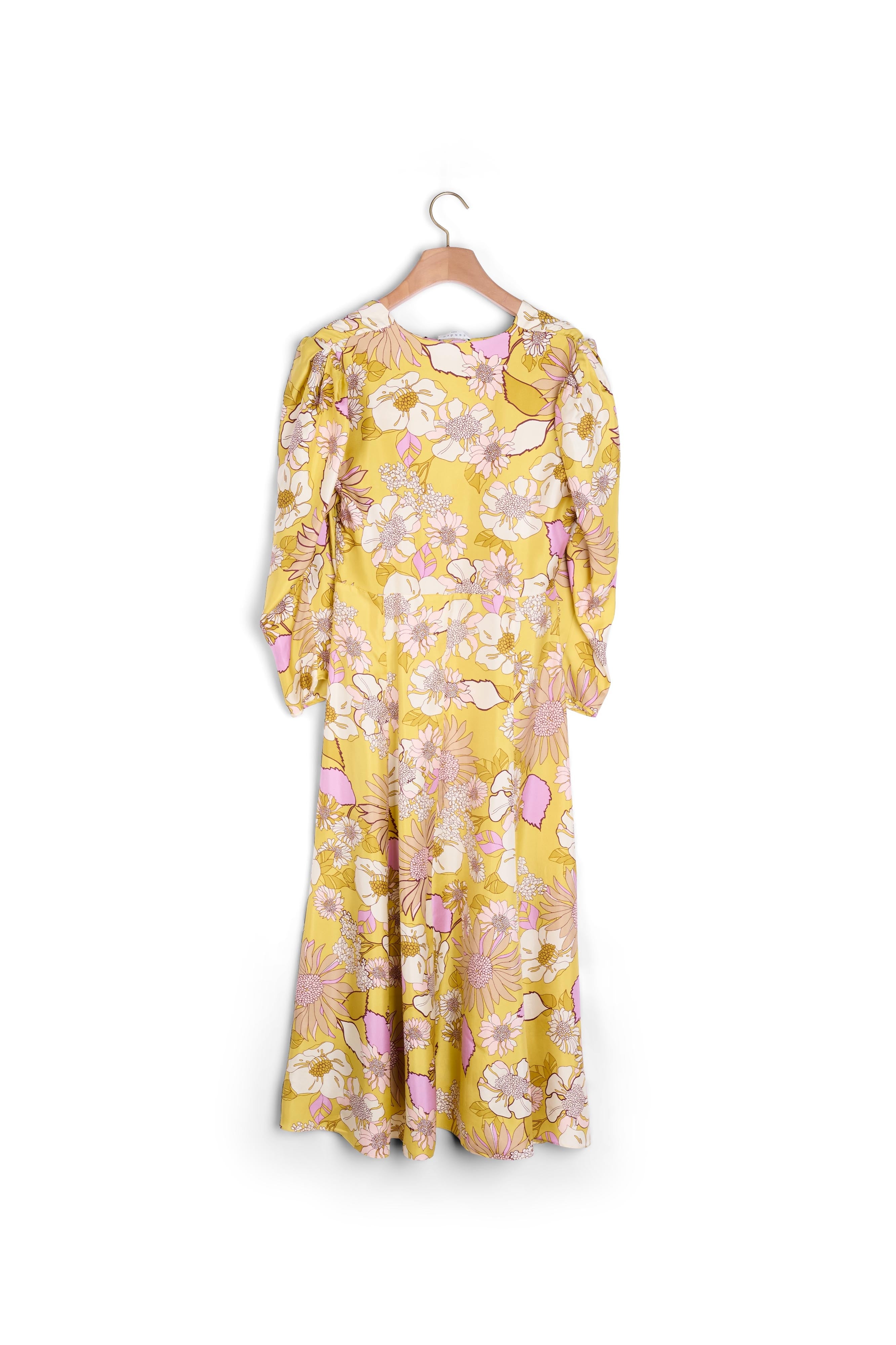 Robe longue imprimée en soie Sandro seconde main