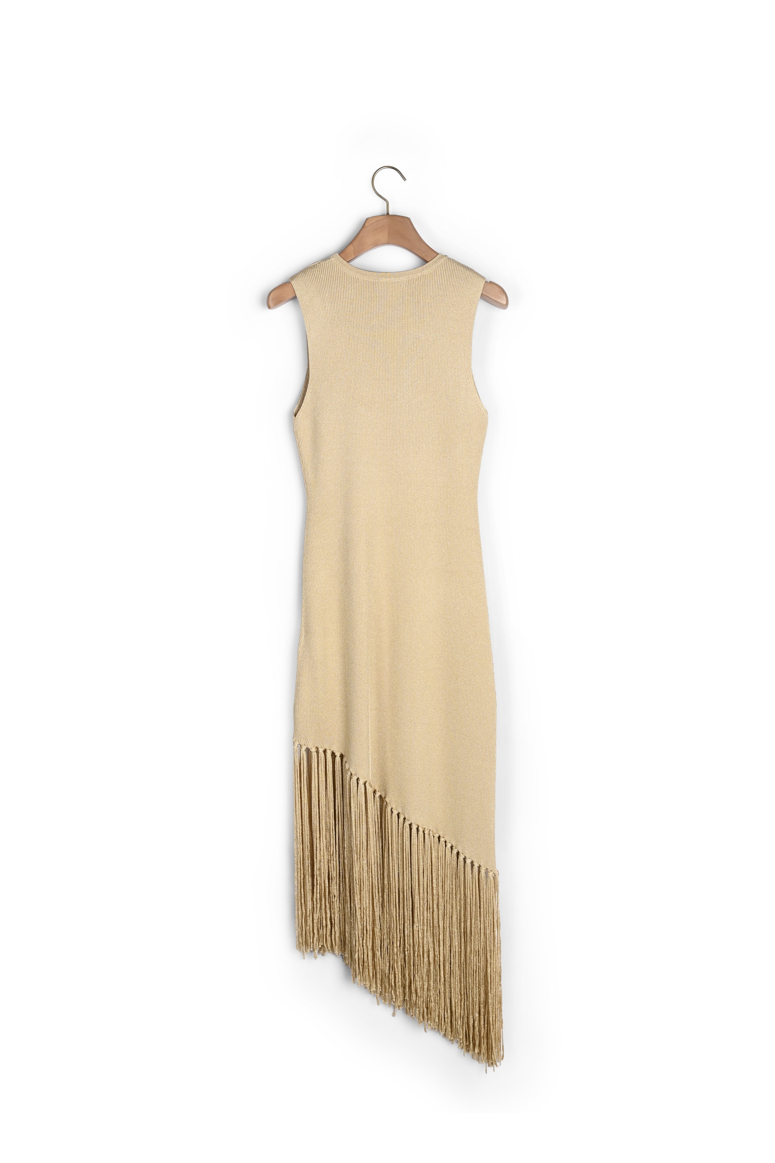 Robe longue asymétrique à franges Sandro seconde main