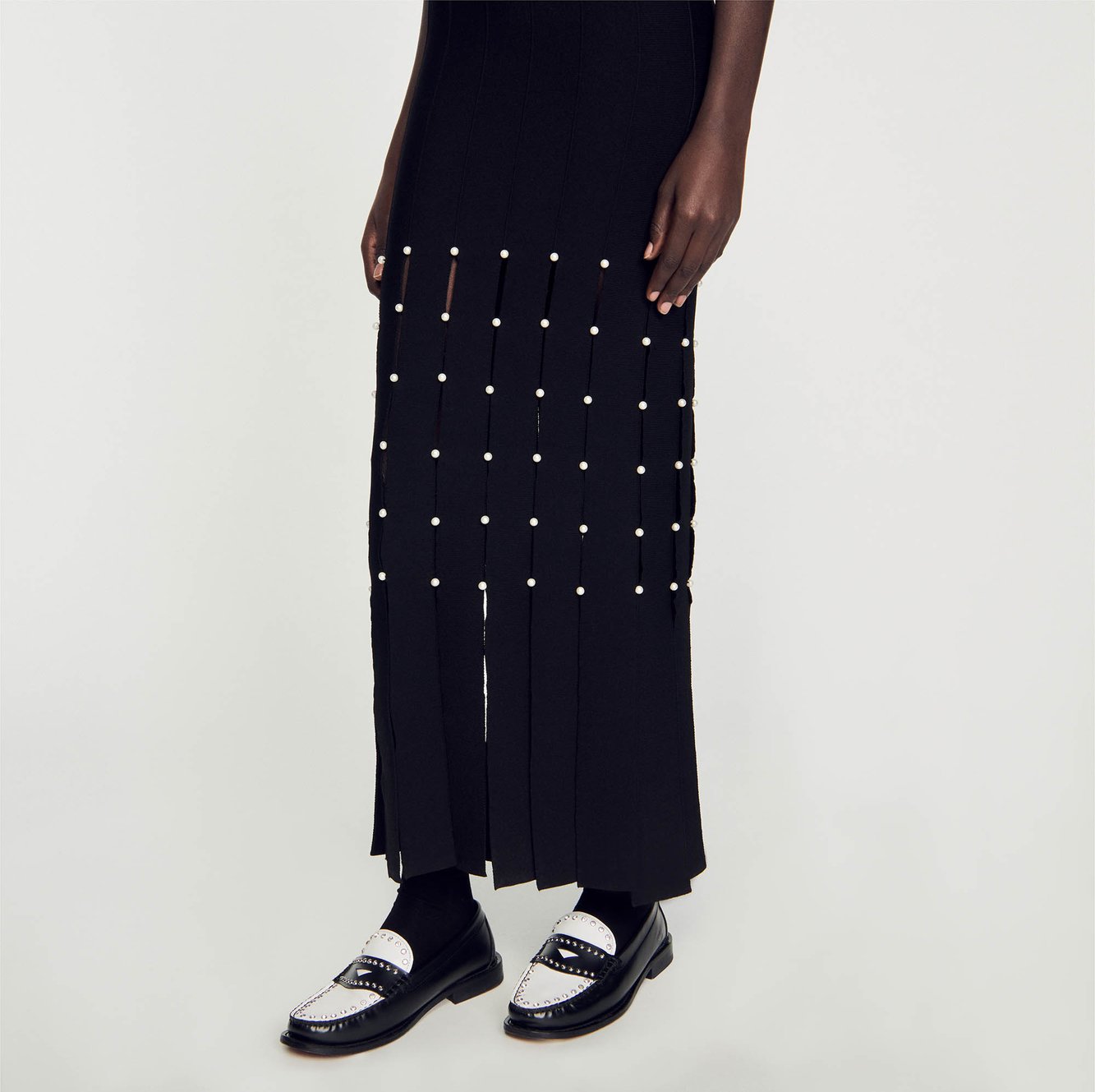 Robe longue à franges Sandro seconde main