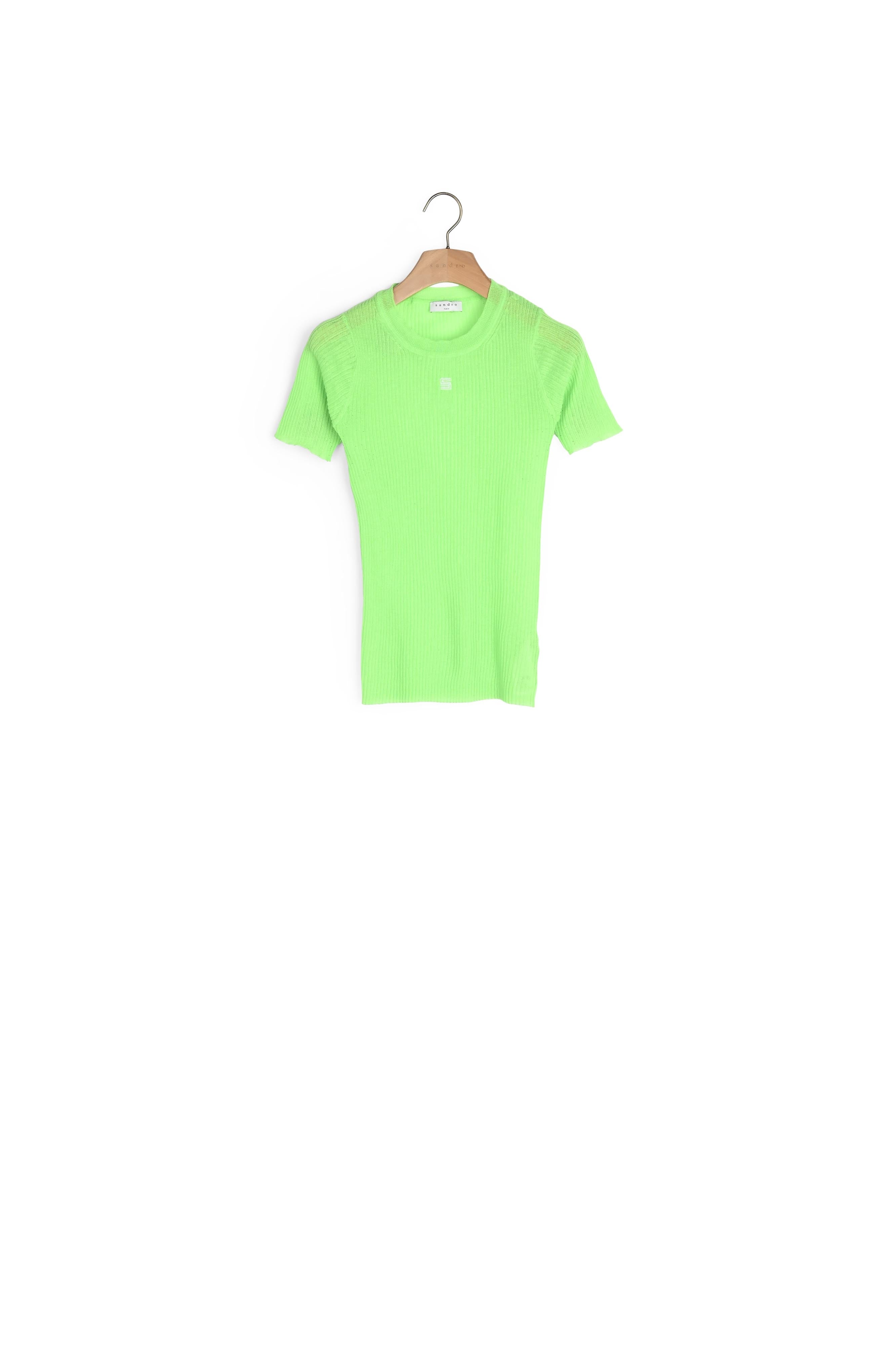 T-shirt fluo en Maille Sandro seconde main