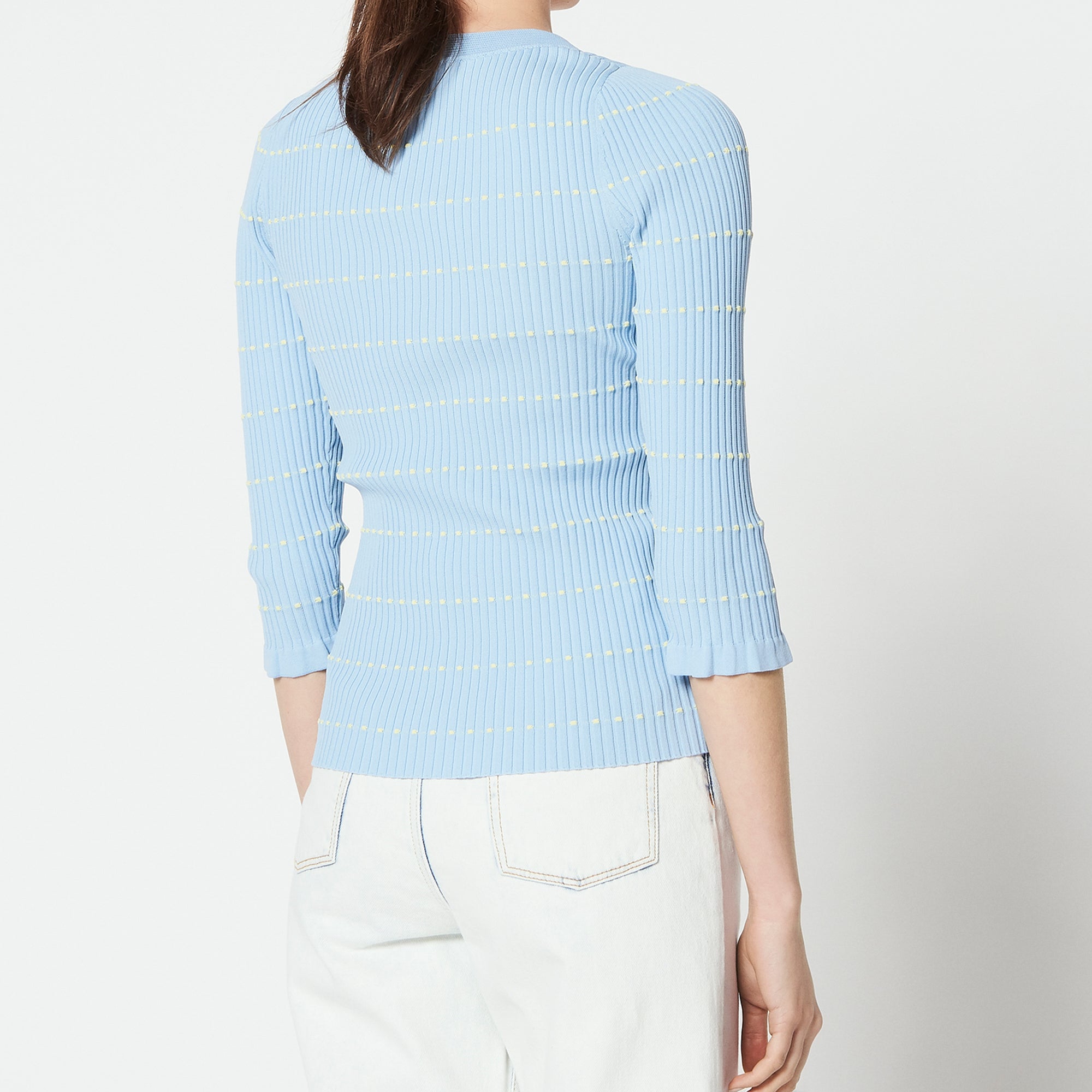 Pull en Maille décolleté lacé et pompons Sandro seconde main