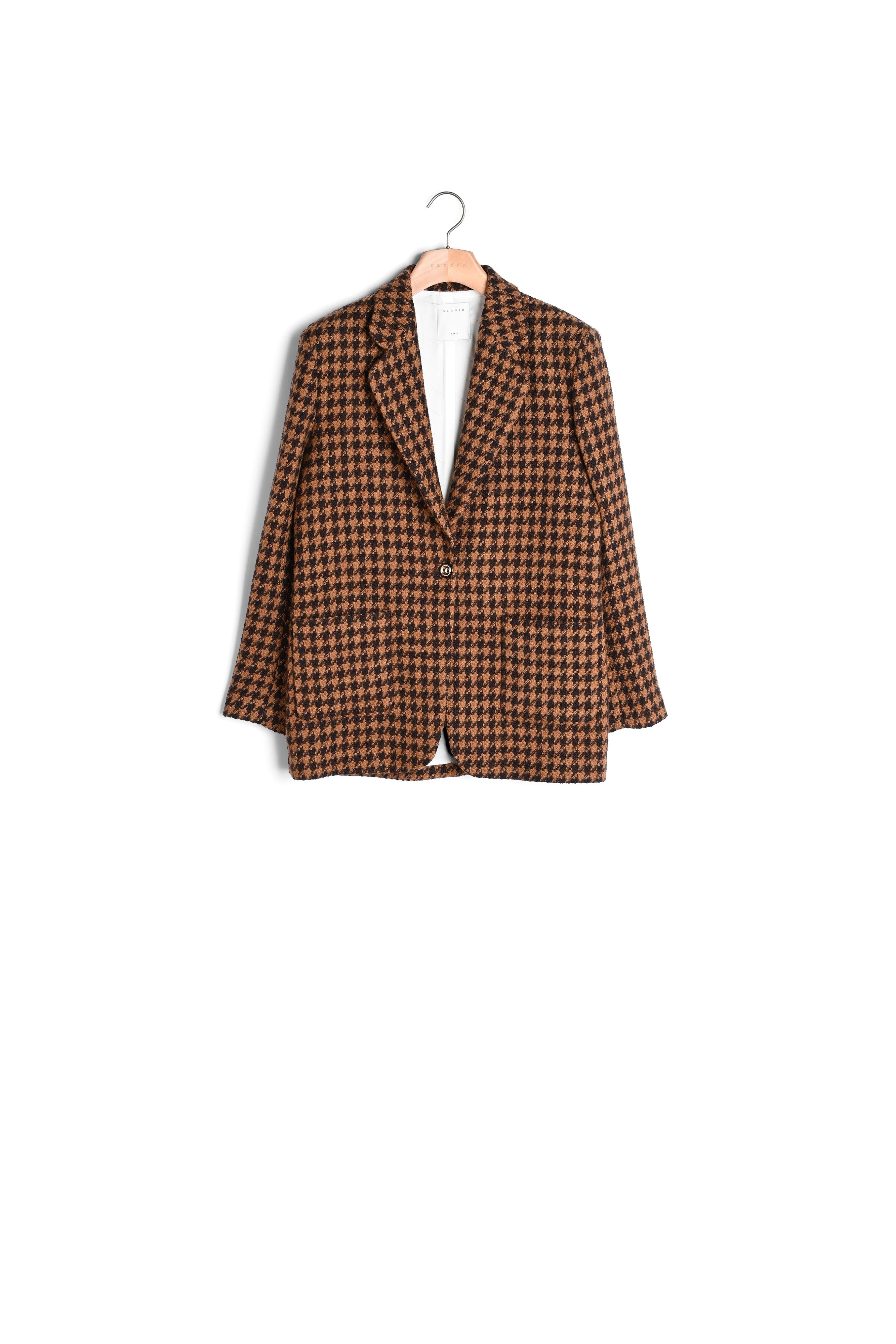Veste de tailleur tissu pied de coq Sandro seconde main