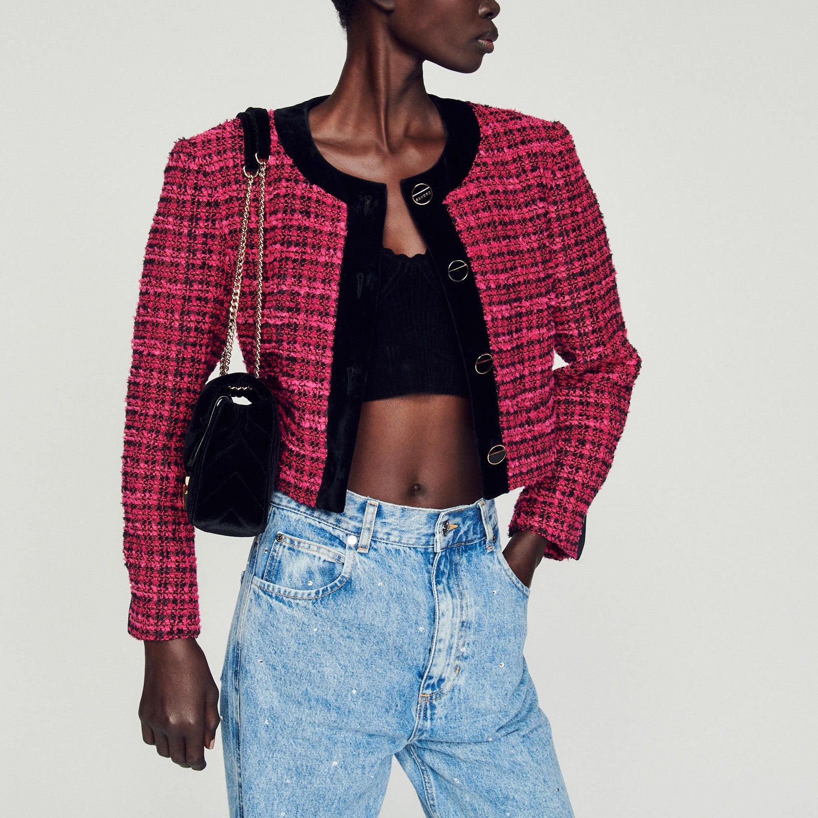 Veste courte en tweed Sandro seconde main