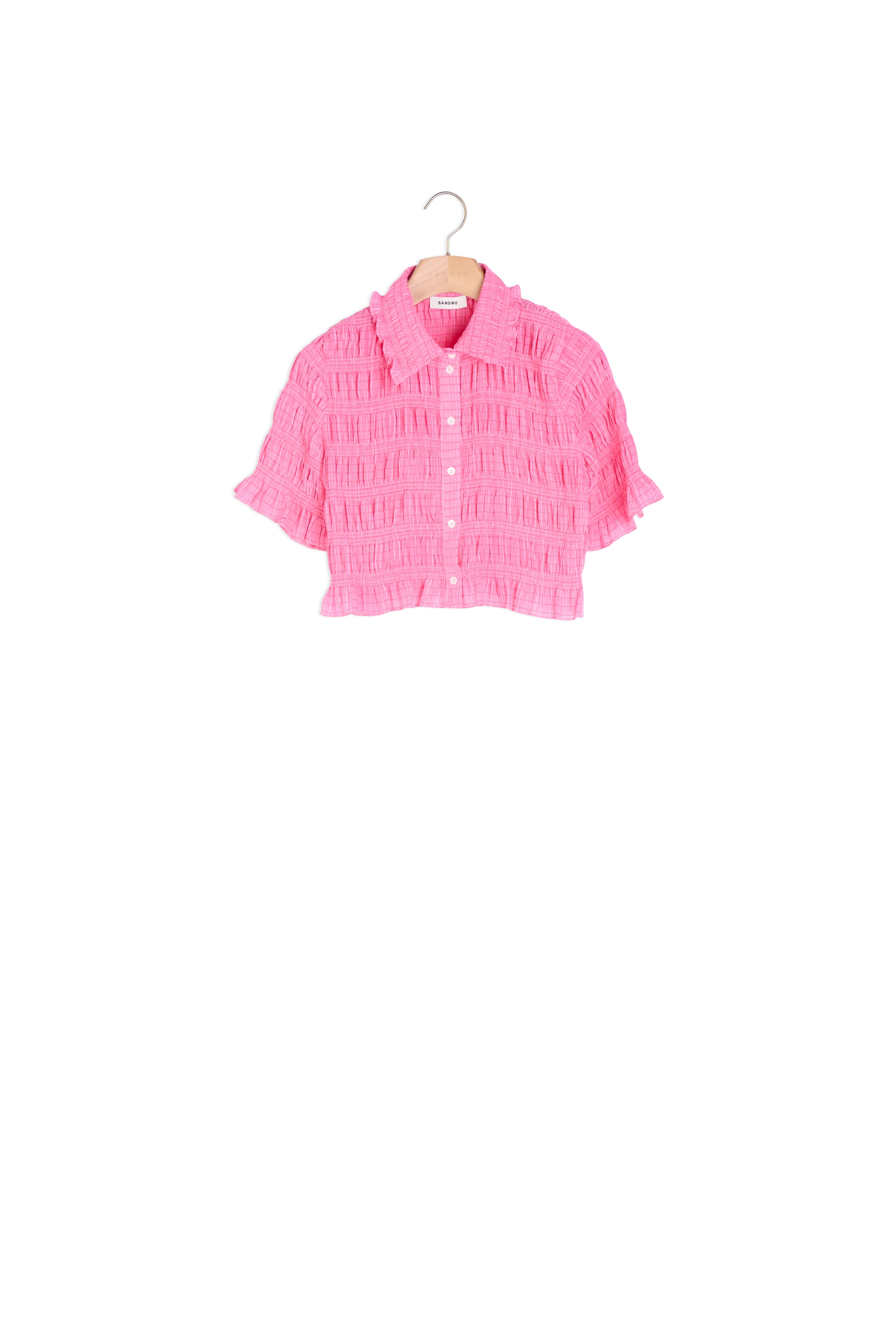 Chemise courte smockée Sandro seconde main