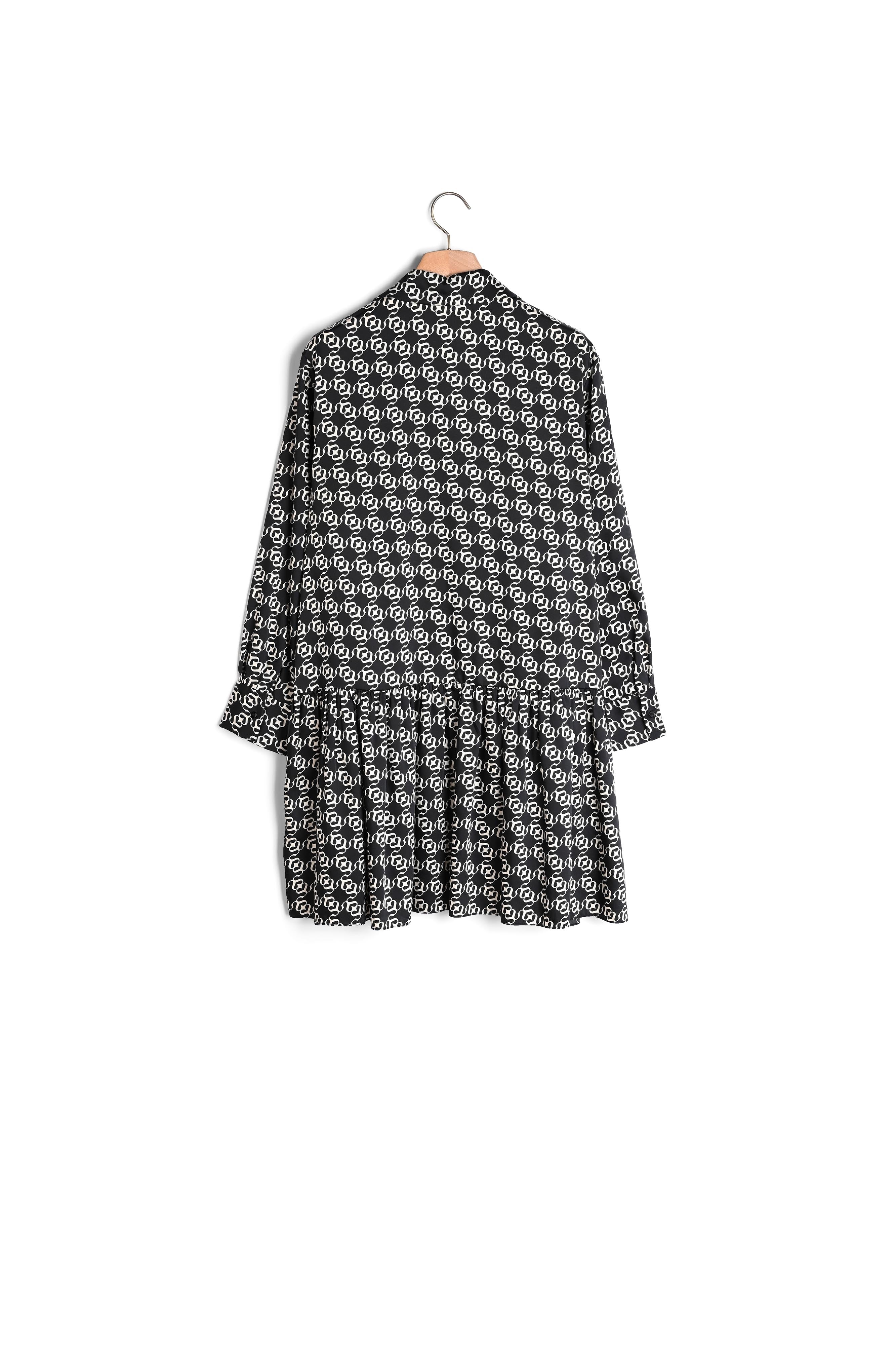 Robe imprimé écru et noir Sandro seconde main