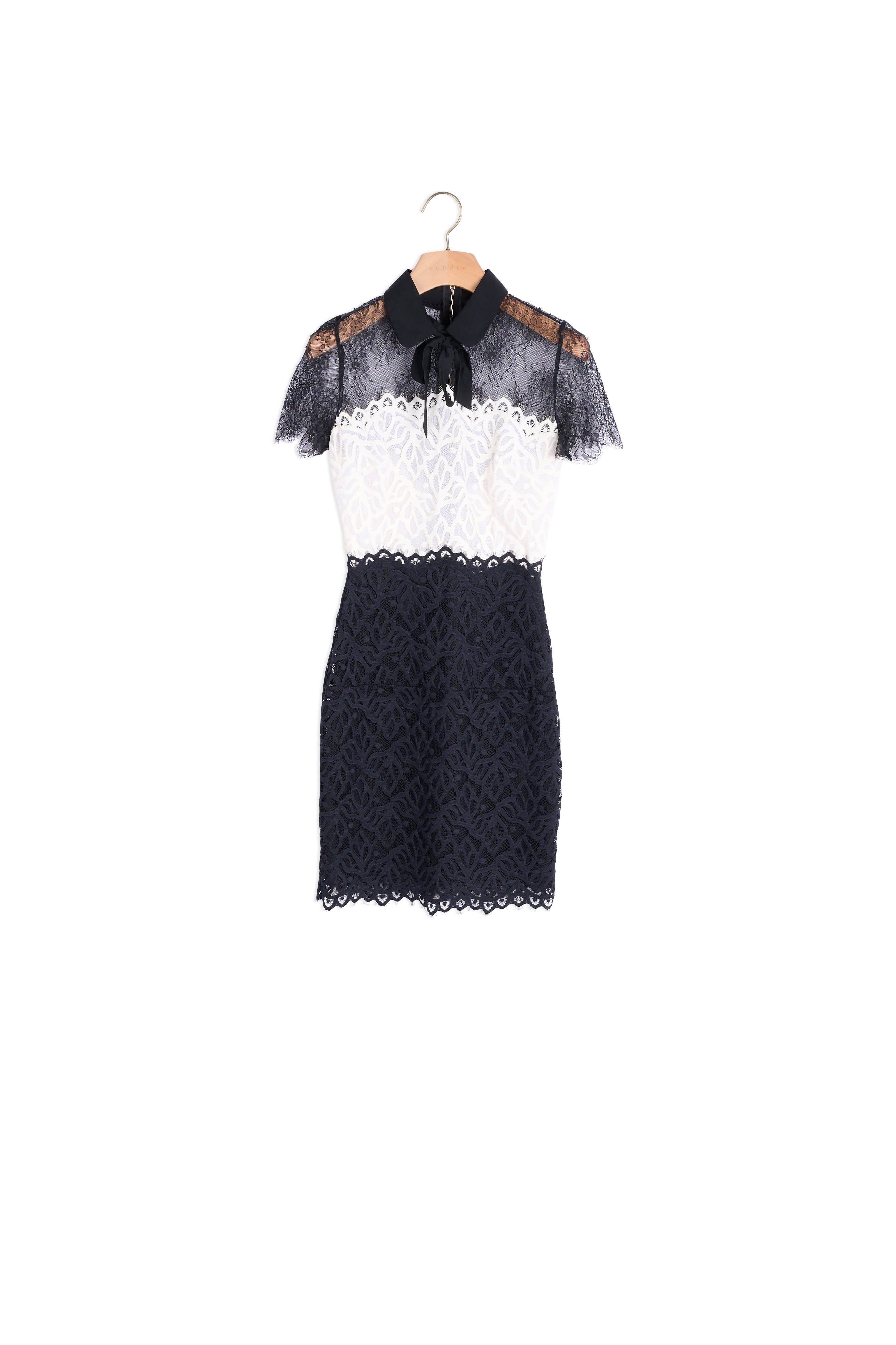 Robe en dentelle bi-couleur Sandro seconde main
