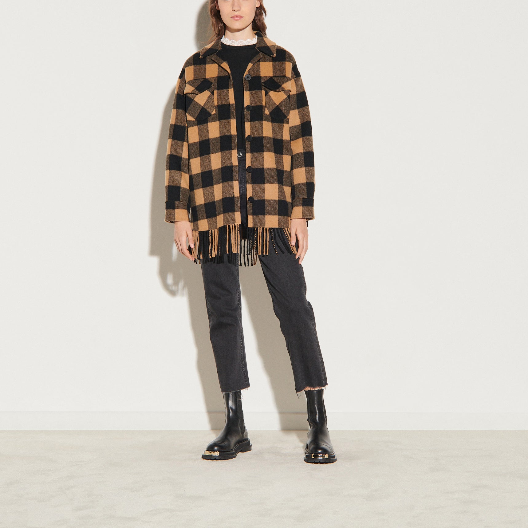 Veste Chemise oversize à carreaux Sandro seconde main