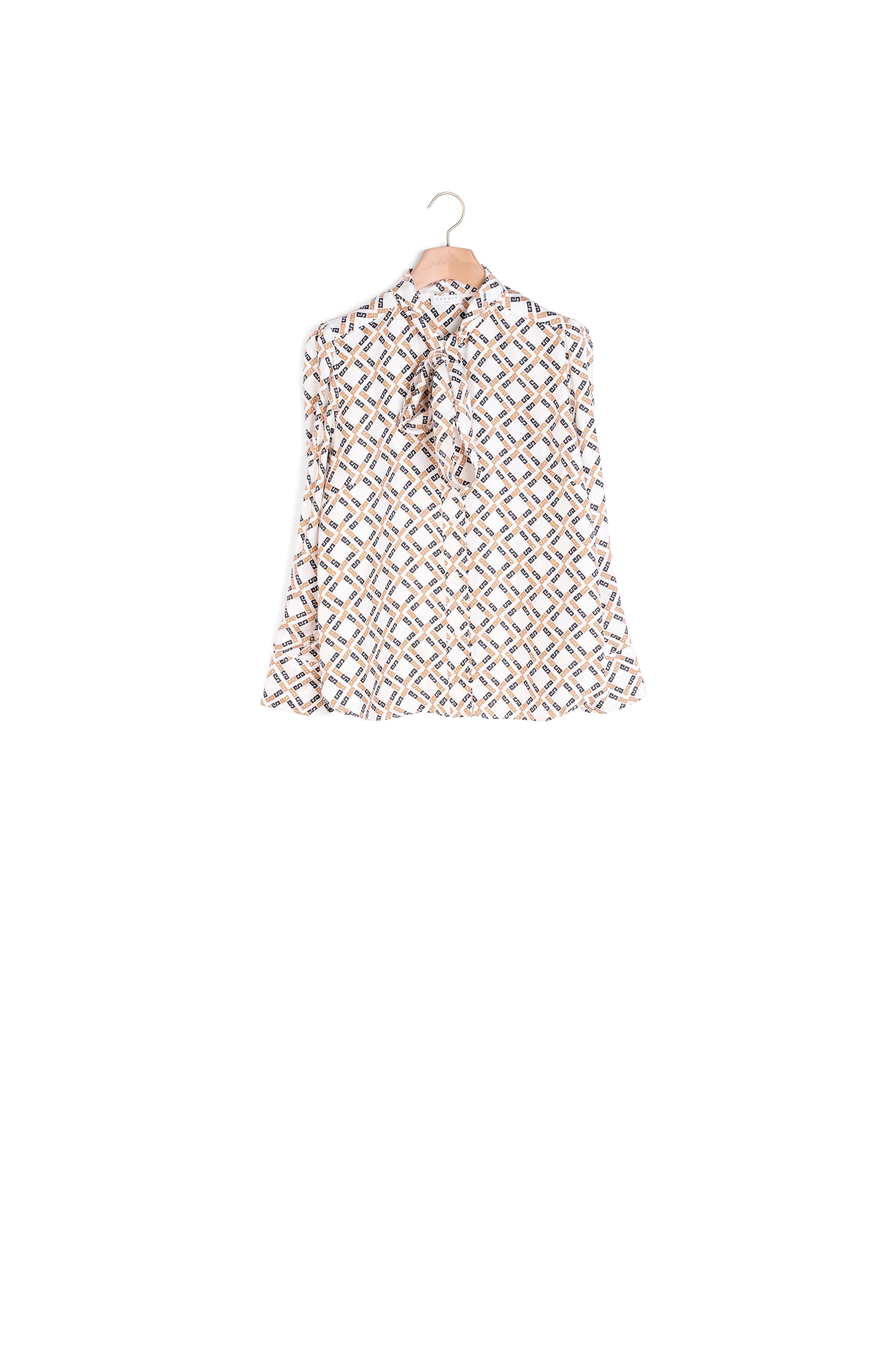 Chemise imprimée en twill de soie Sandro seconde main