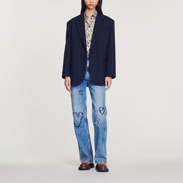 Veste de tailleur à rayures Sandro seconde main