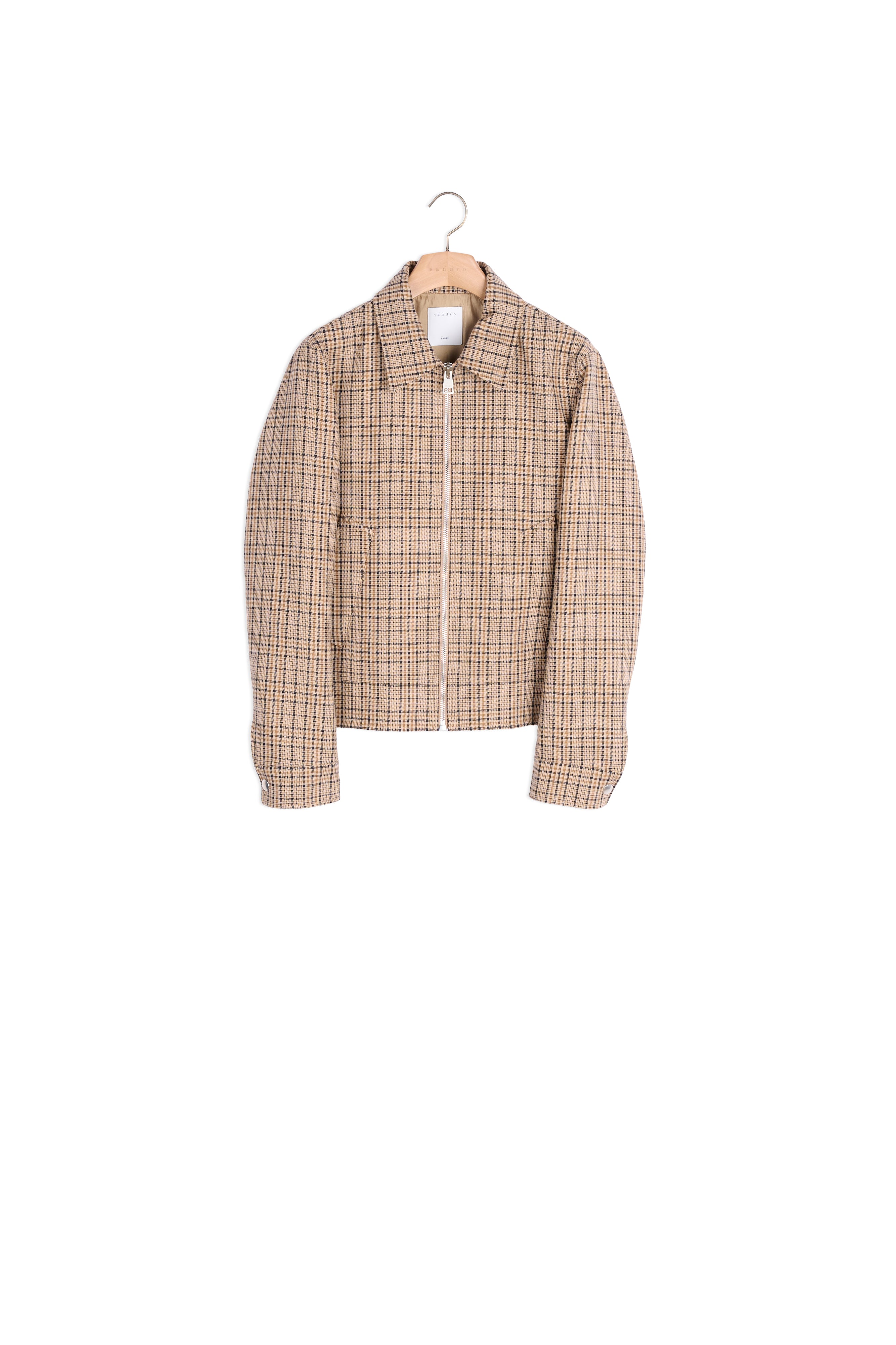 Blouson à carreaux fantaisie Sandro seconde main