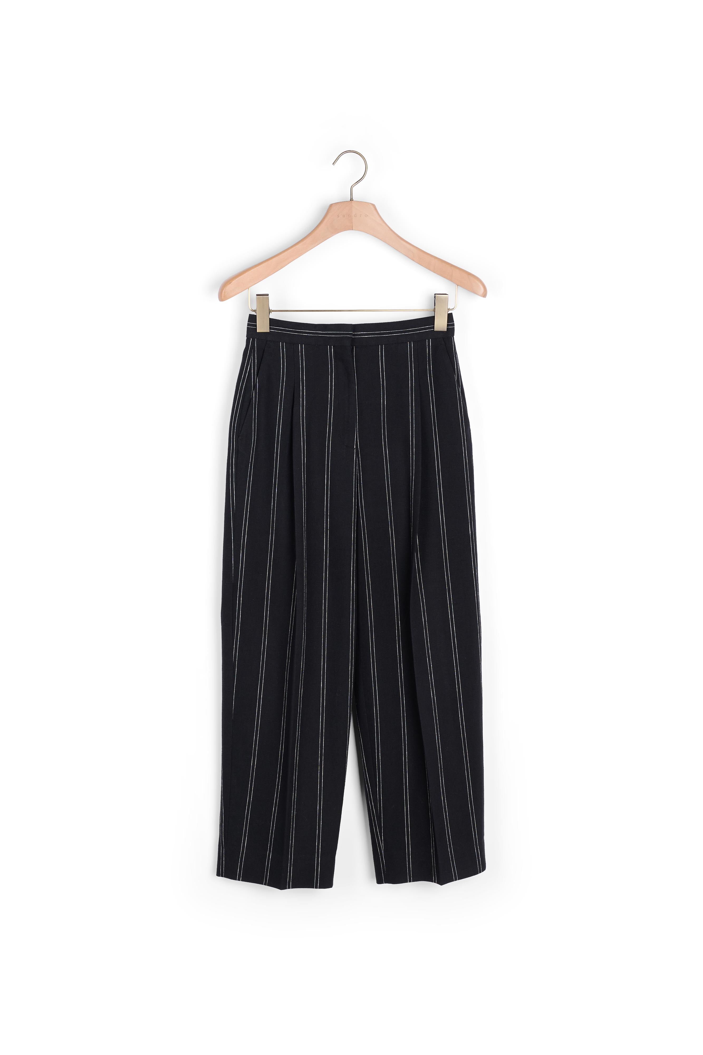 Pantalon à pinces rayé assorti Sandro seconde main