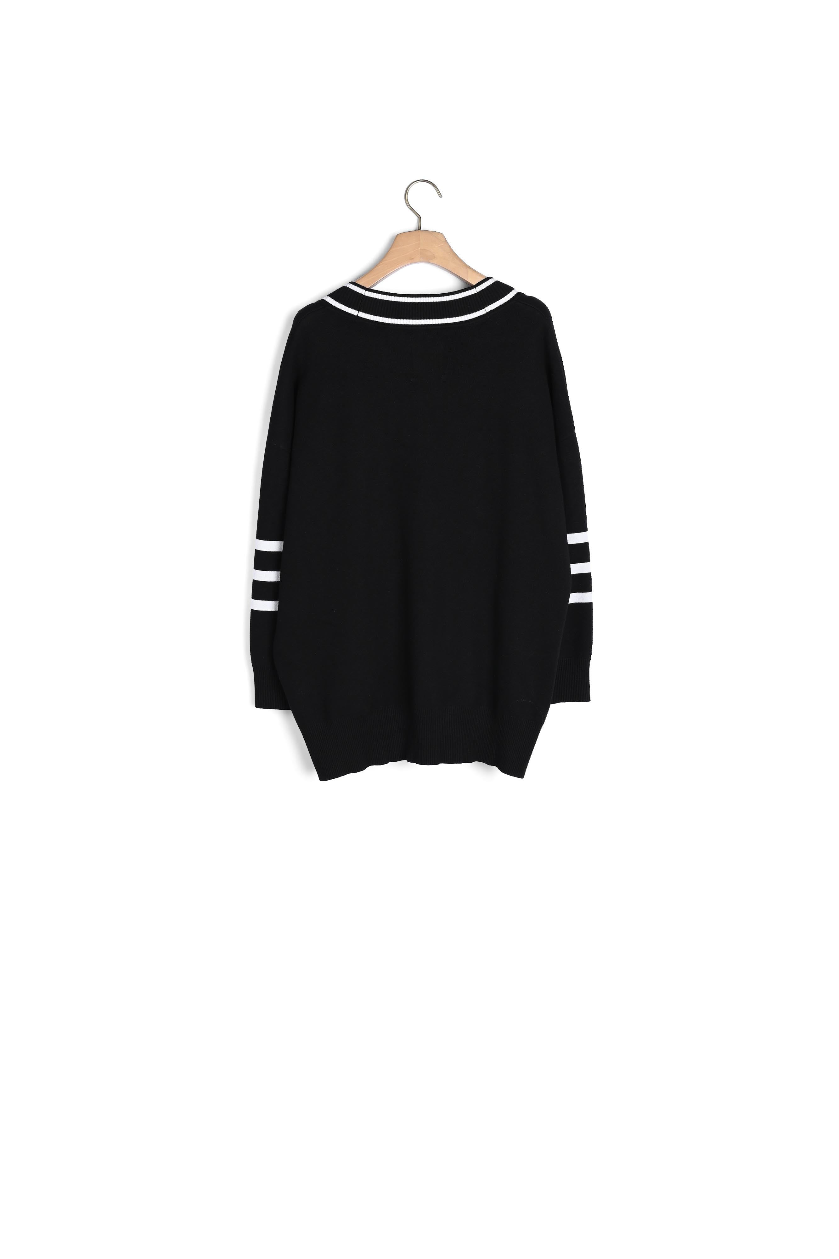 Cardi-coat à rayures contrastantes Sandro seconde main