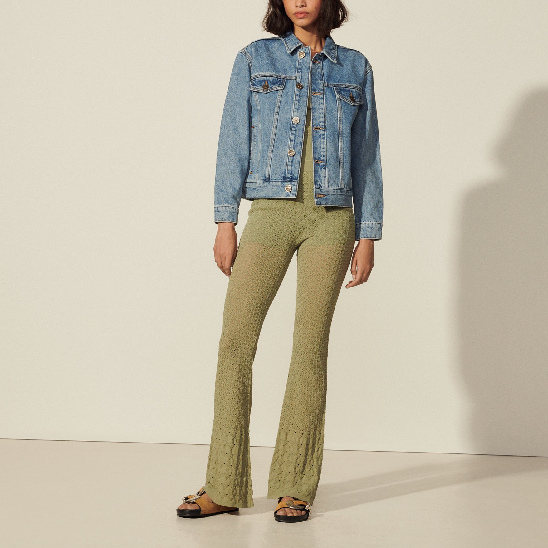Veste en Jean à doublure imprimée Sandro seconde main