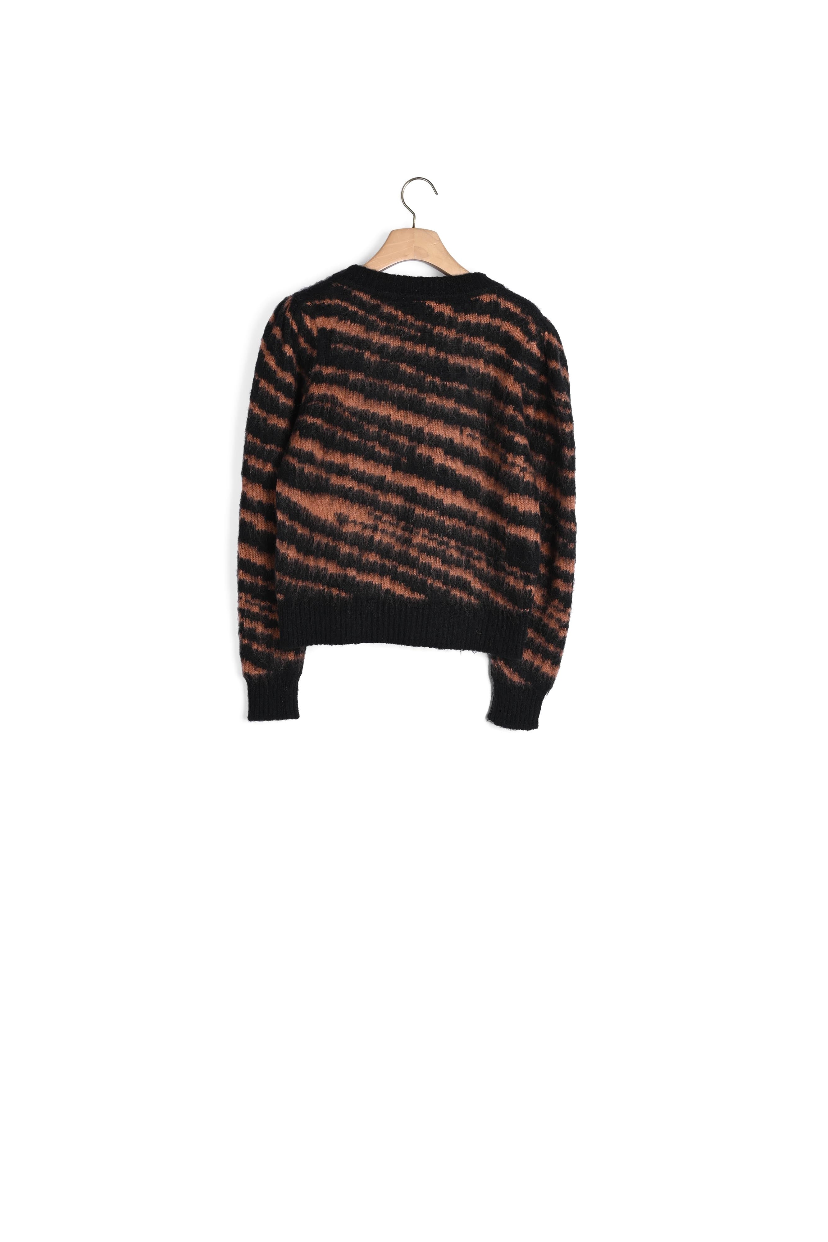 Pull poilu à jacquard zébré Sandro seconde main
