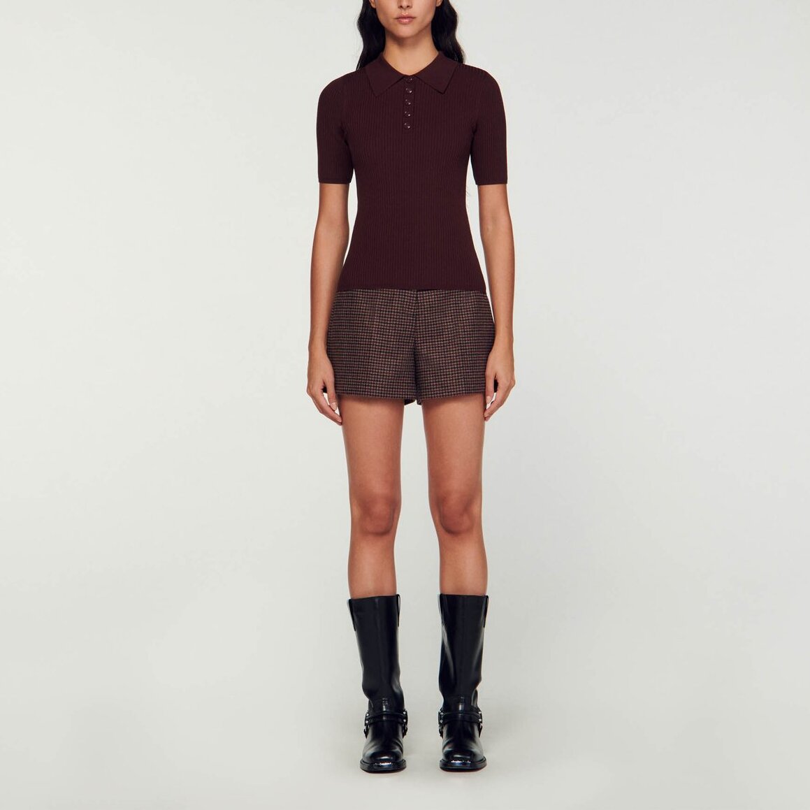 Pull polo manches courtes Sandro seconde main