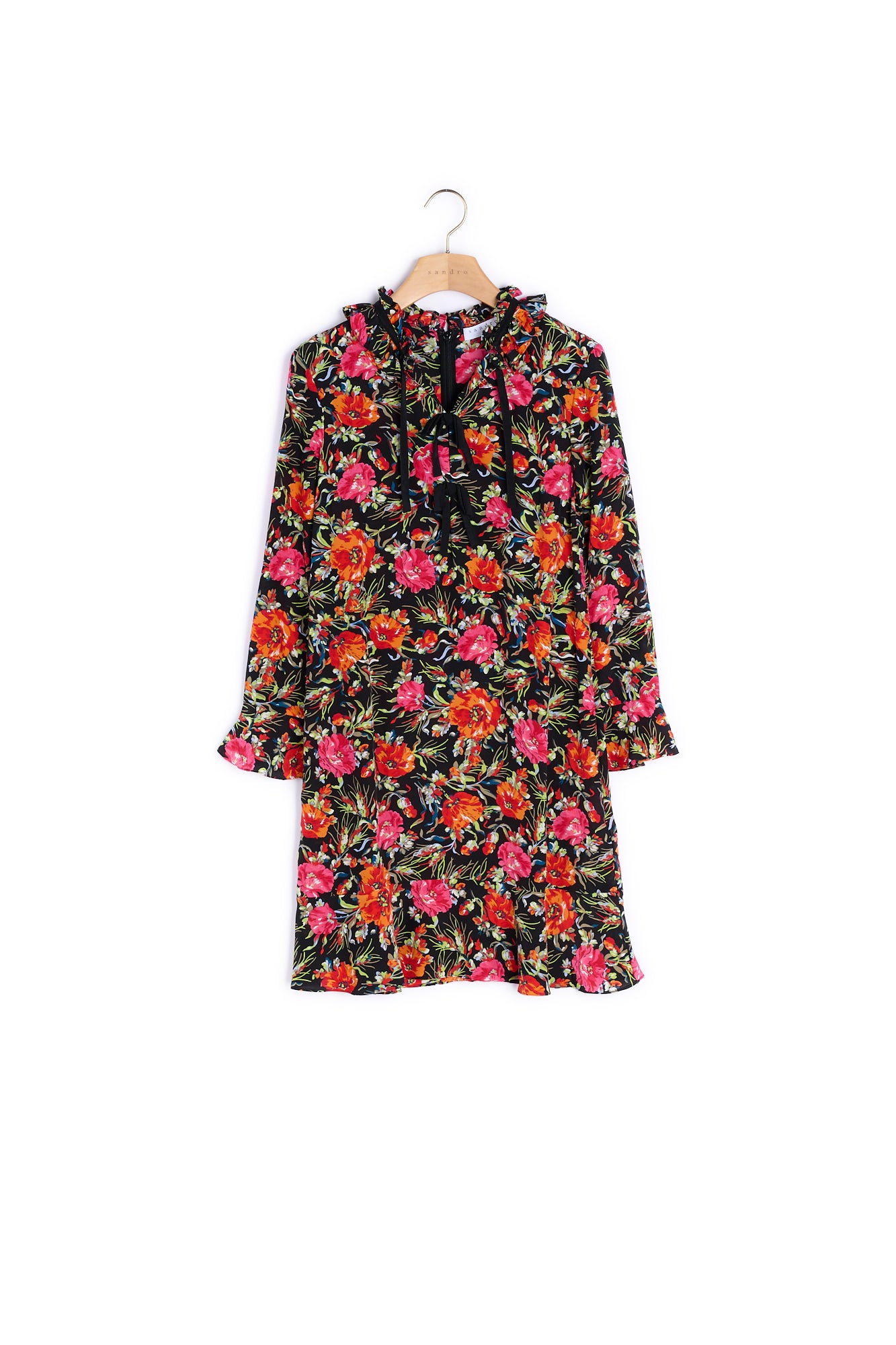 Robe en soie imprimés nœuds Sandro seconde main