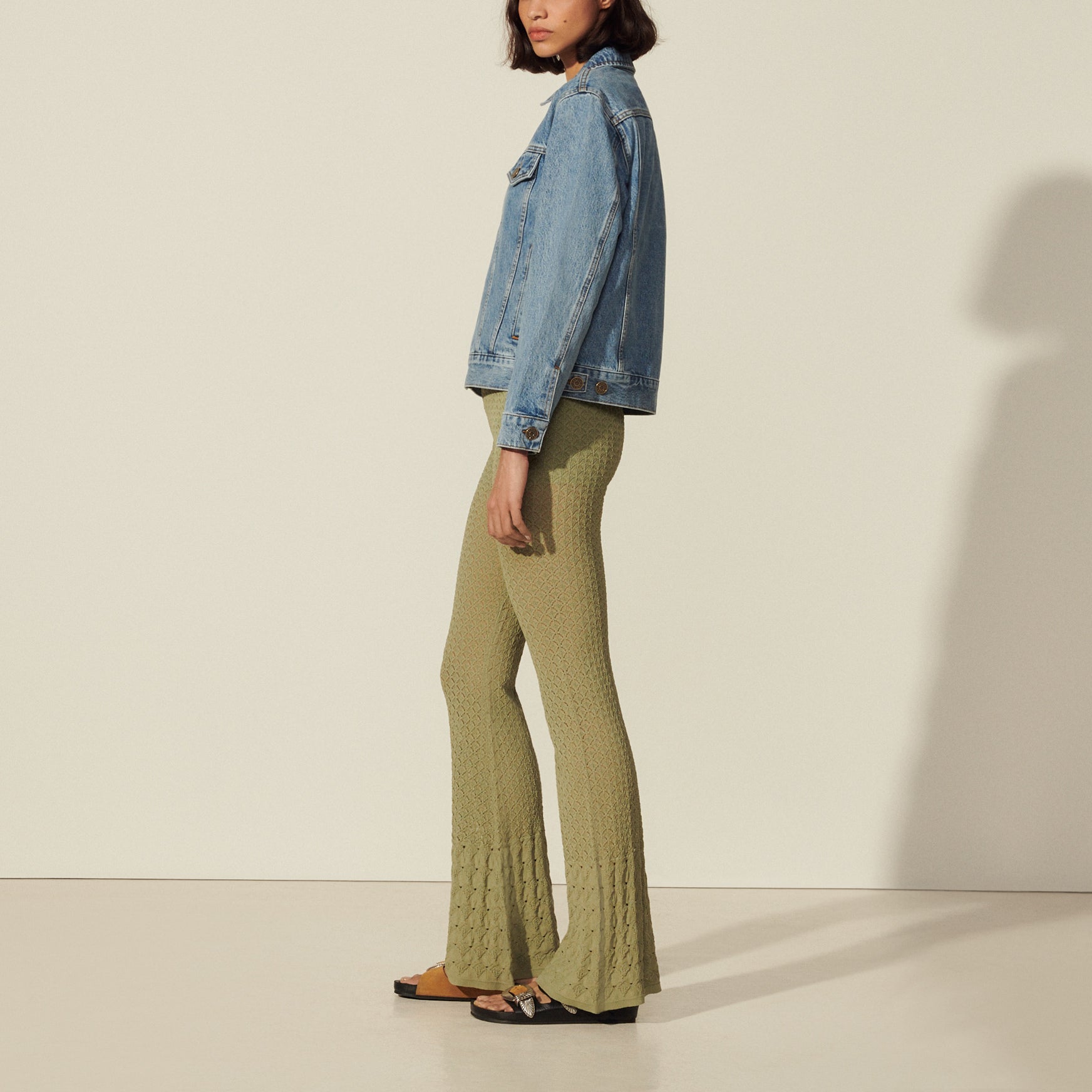 Veste en Jean à doublure imprimée Sandro seconde main