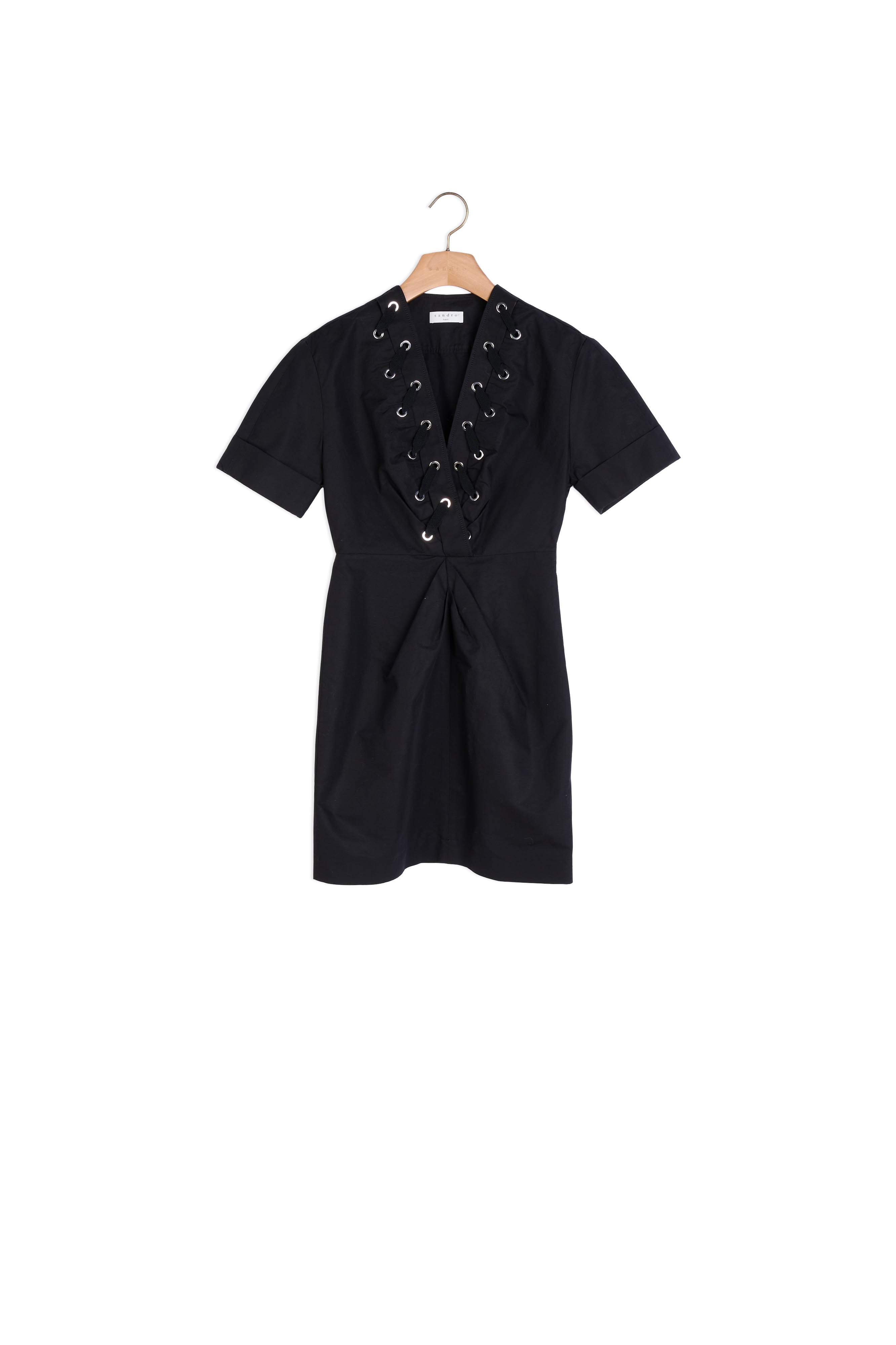 Robe courte ornée d'œillets entrelacés Sandro seconde main