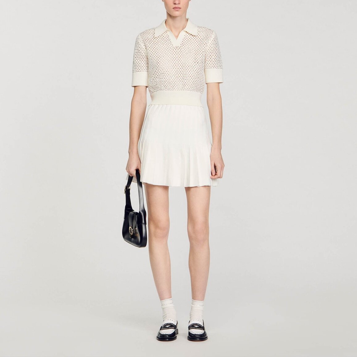 Pull col polo en Maille Sandro seconde main