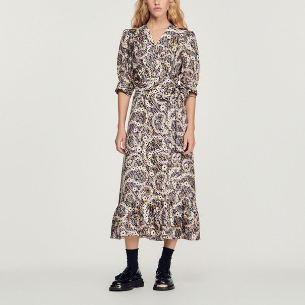 Robe longue à imprimé cachemire Sandro seconde main