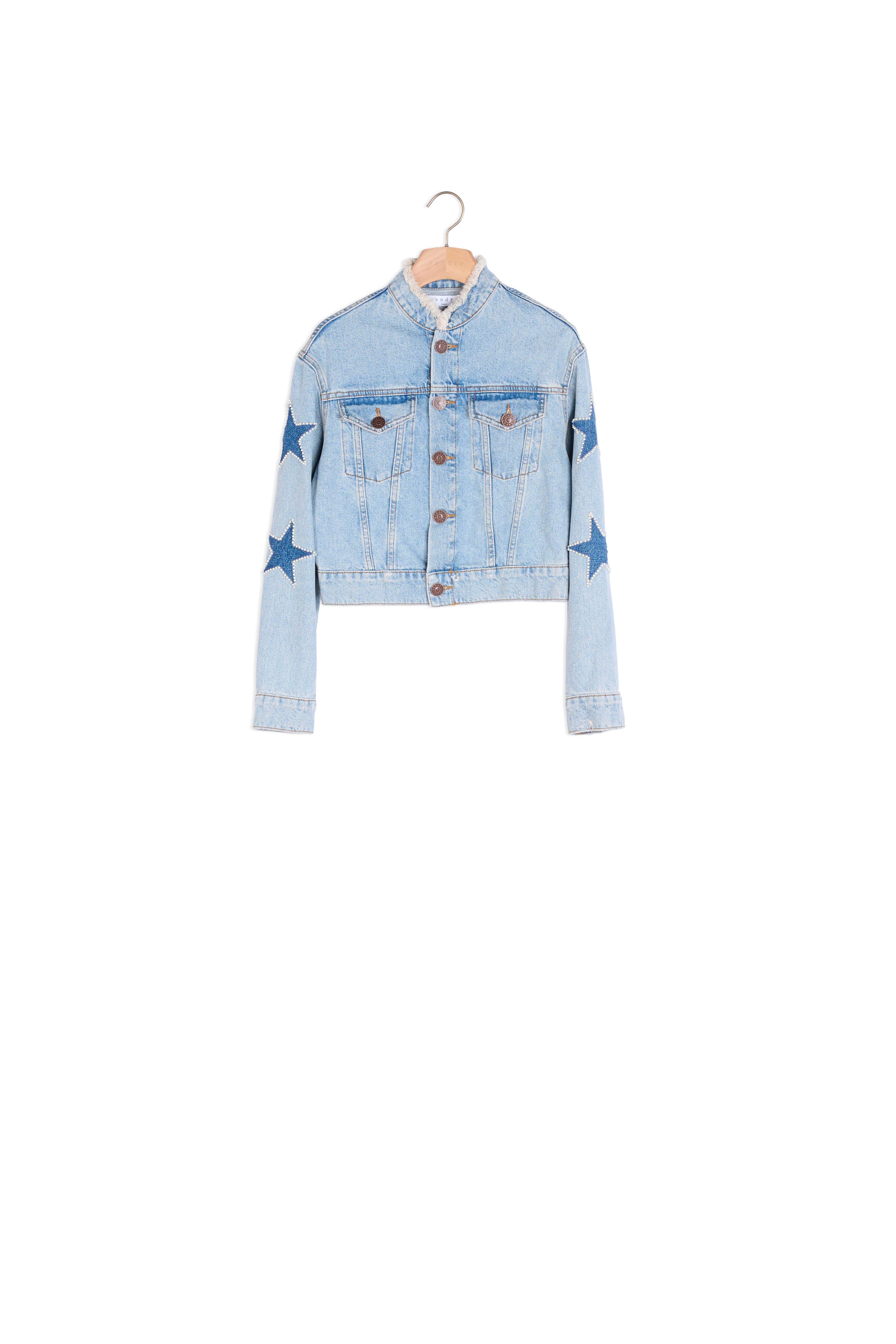 Veste courte en jeans à étoiles Sandro seconde main