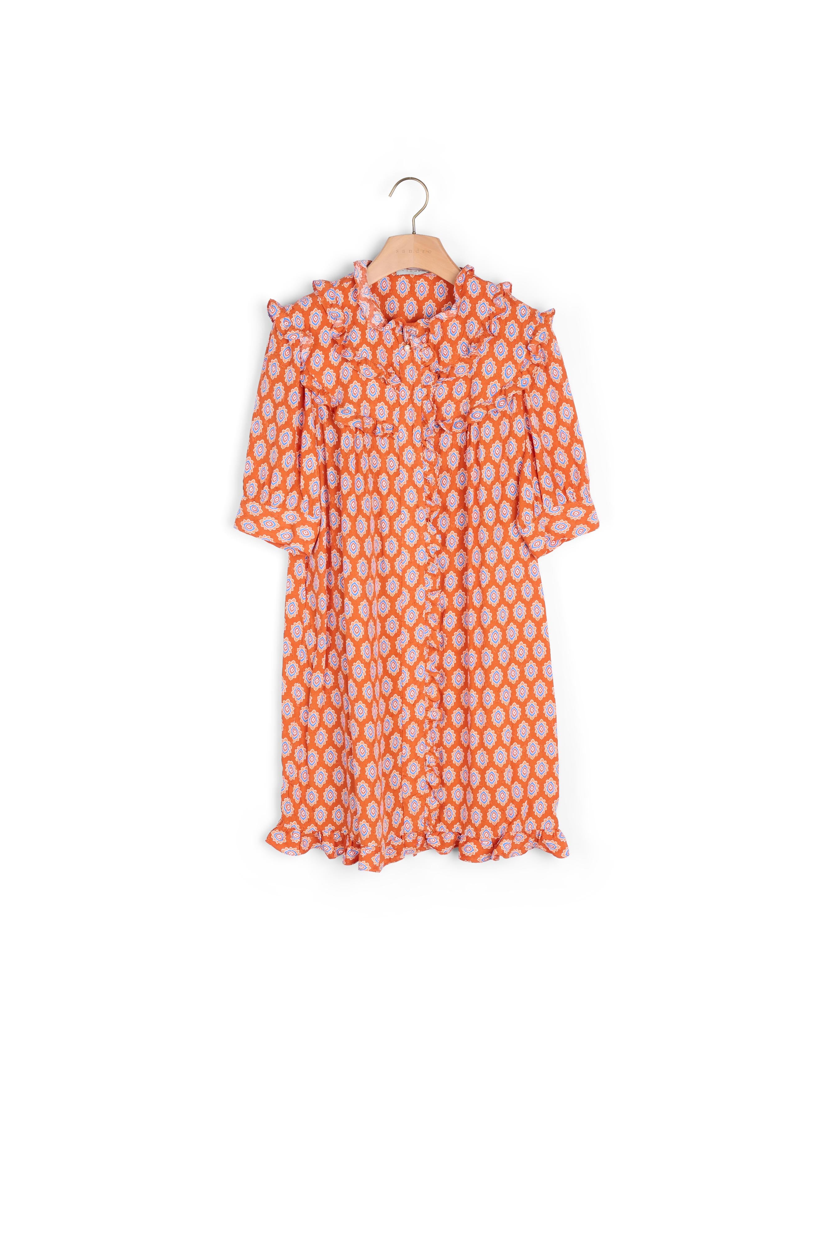 Robe courte imprimée avec volants Sandro seconde main