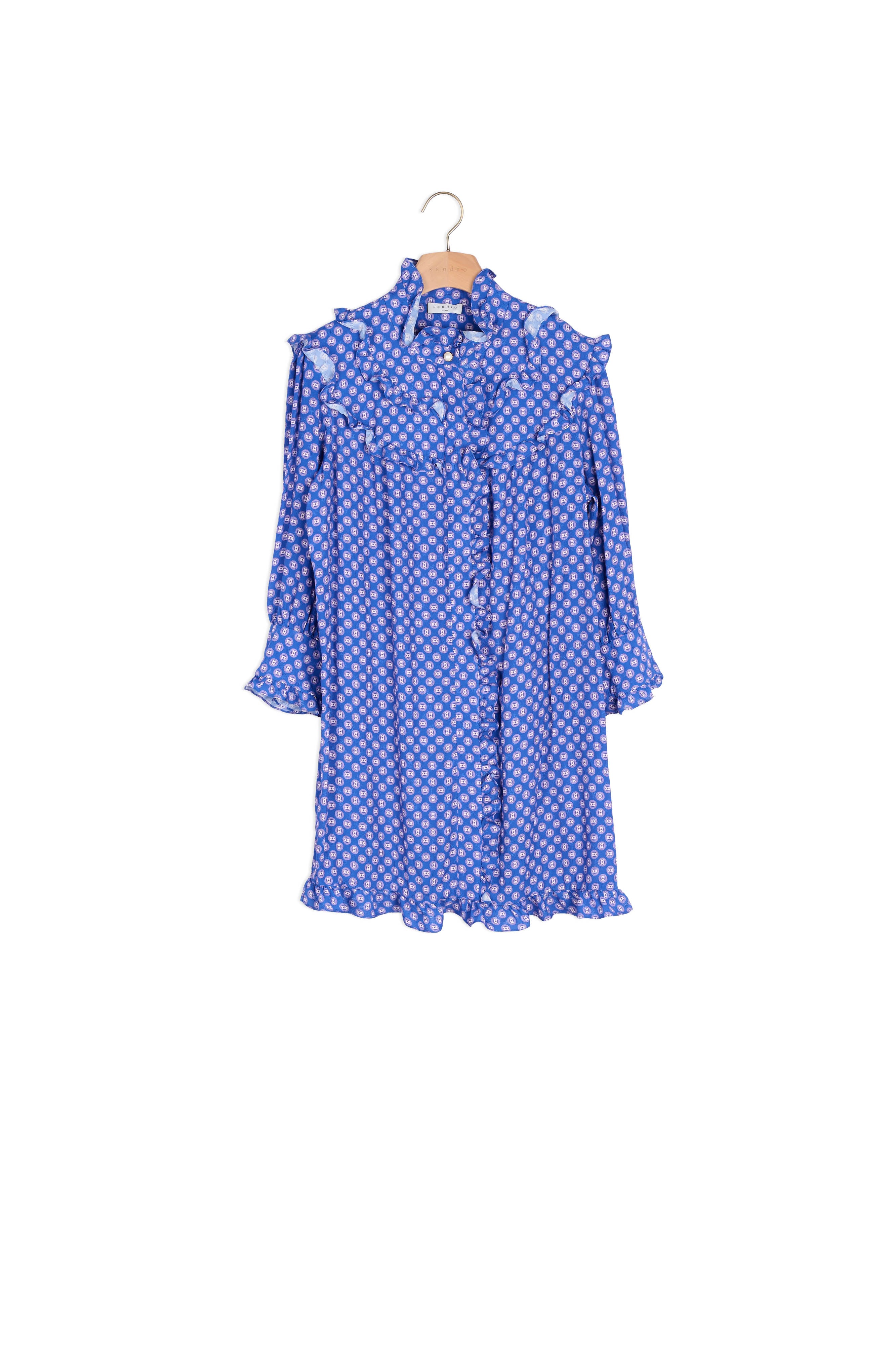 Robe courte imprimée à manches longues Sandro seconde main