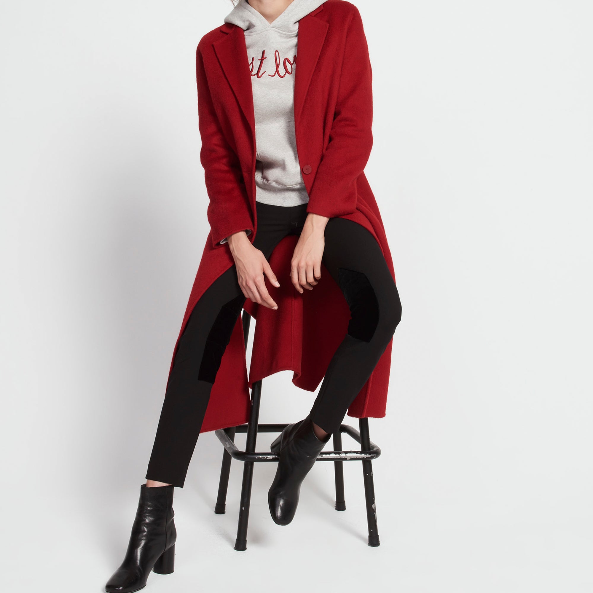 Manteau laine et coton effet feutré Sandro seconde main
