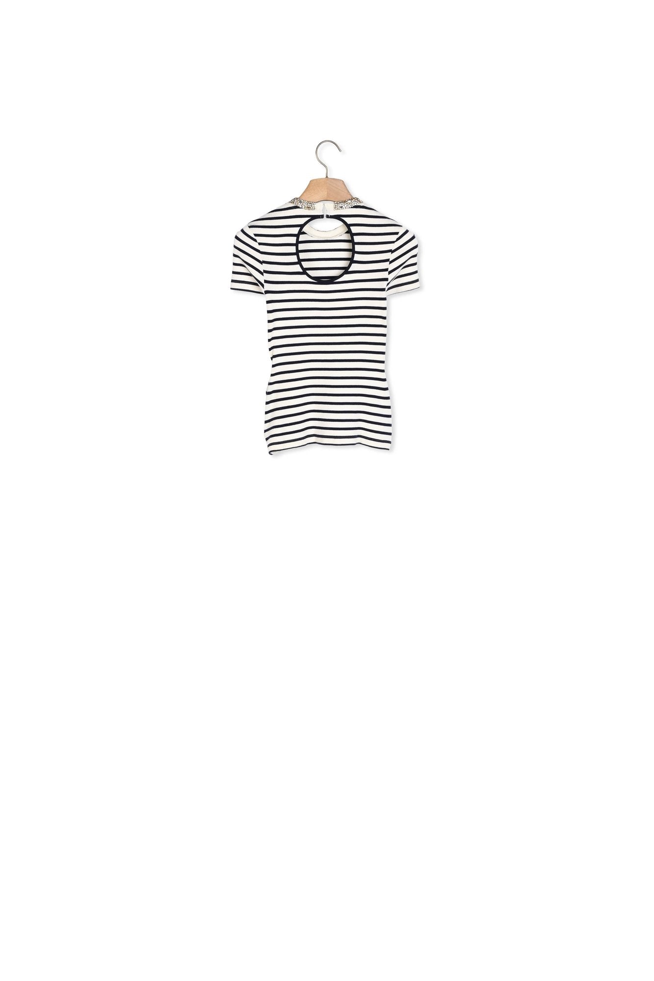 Tee-shirt rayé à strass Sandro seconde main