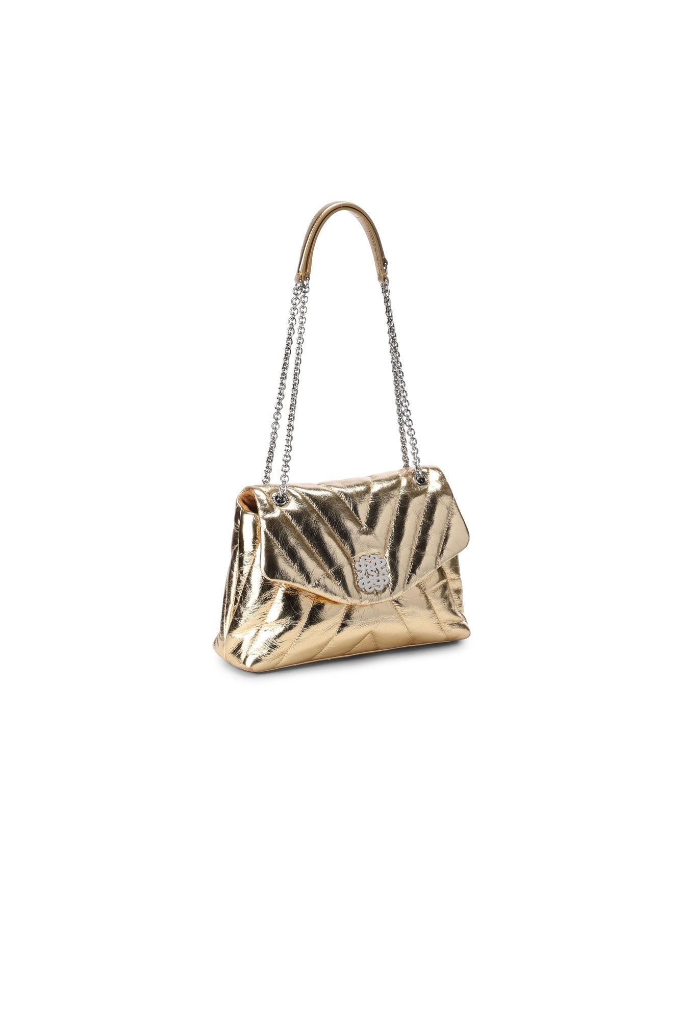 Sac Mila en cuir métallisé matelassé Sandro seconde main