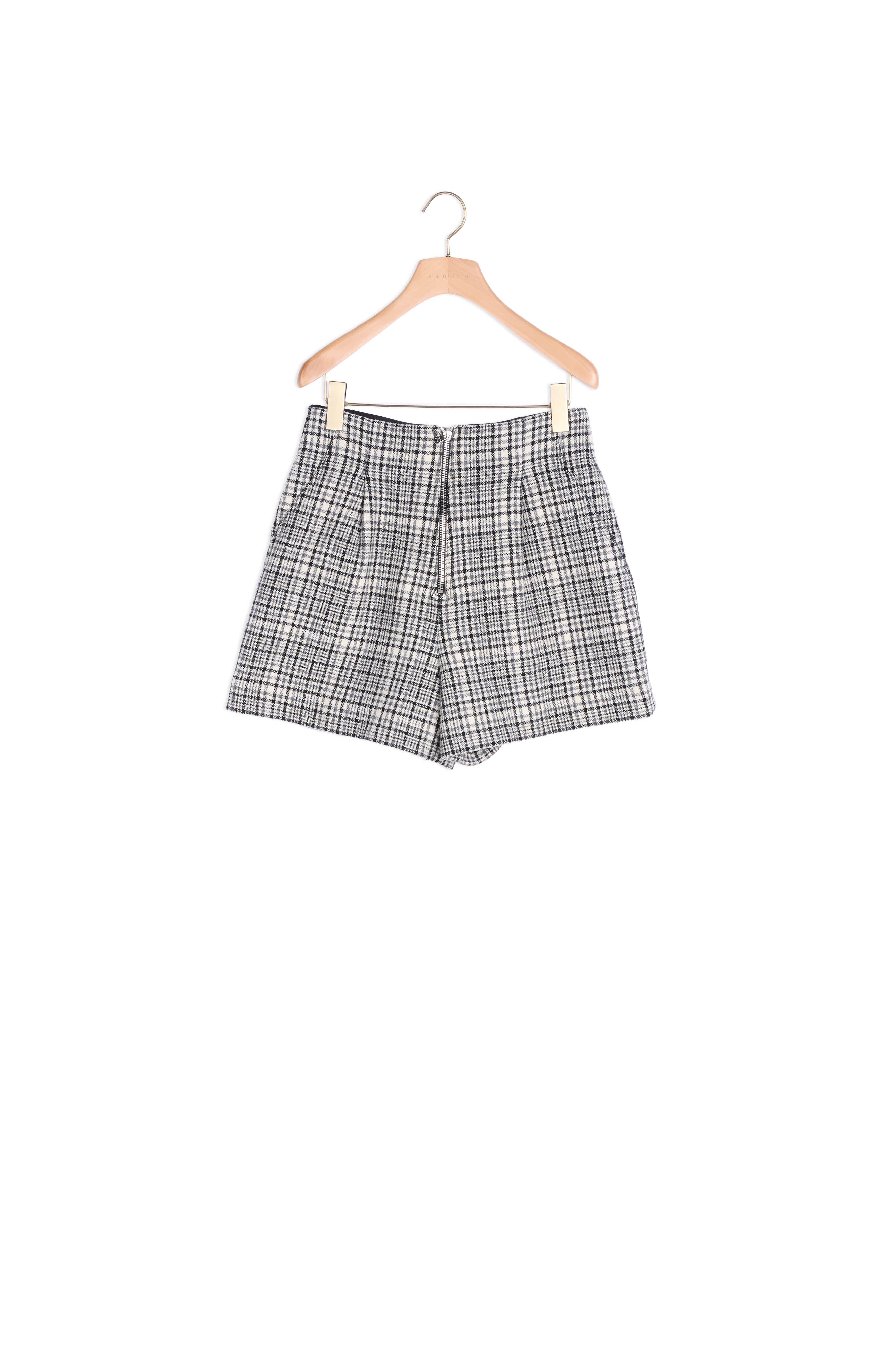 Short zippé à carreaux Sandro seconde main