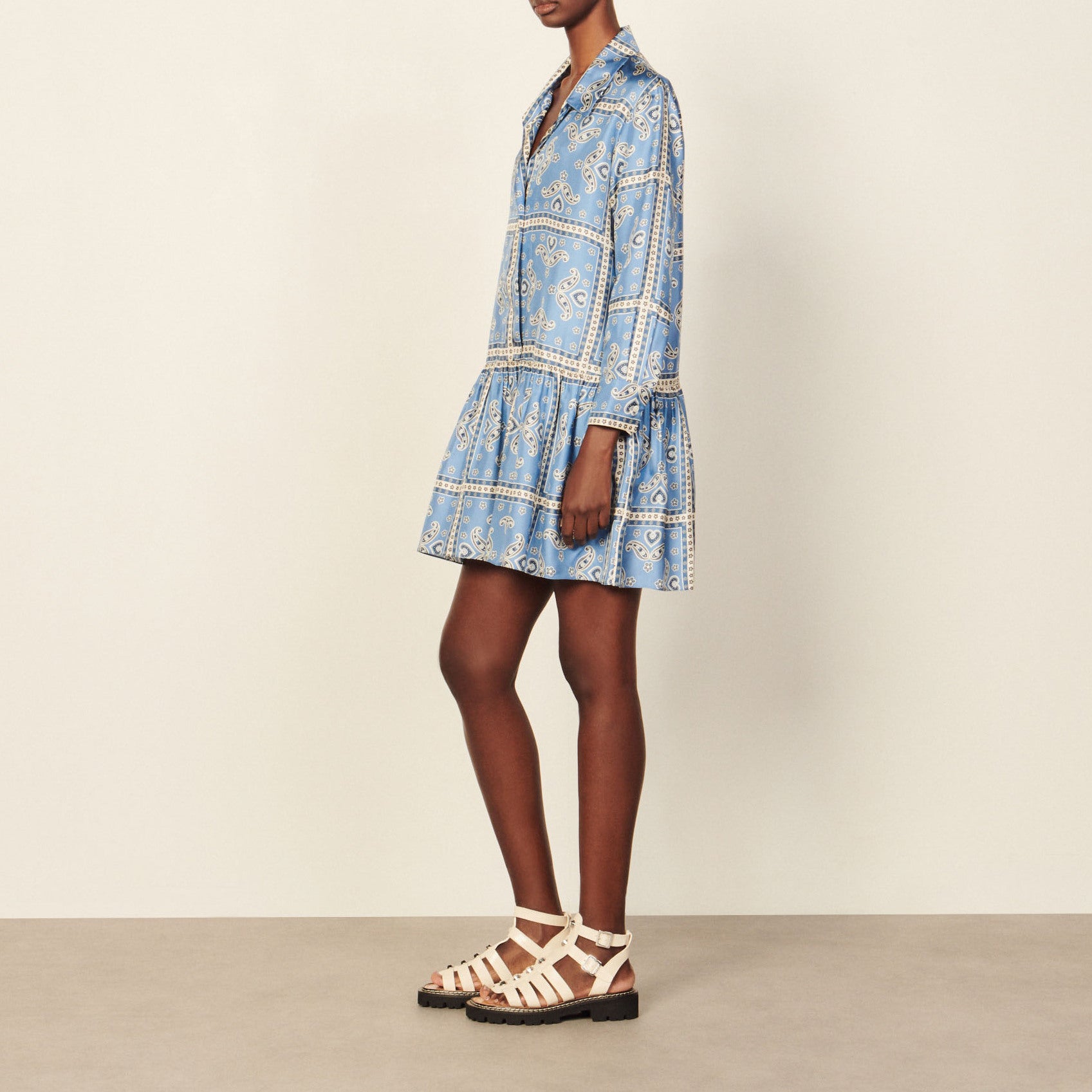 Robe imprimée en soie Sandro seconde main