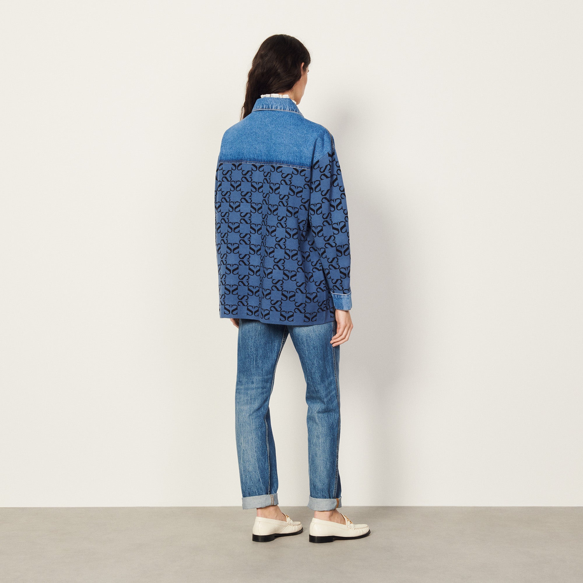 Cardi-coat oversize en mix matières Sandro seconde main