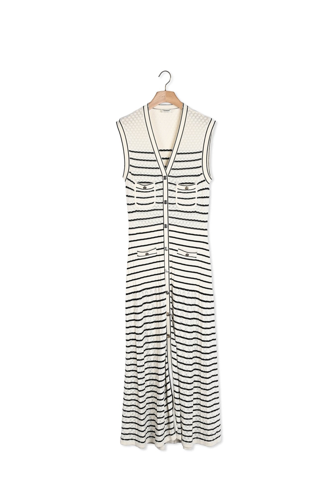 Robe midi en Maille à rayures Sandro seconde main