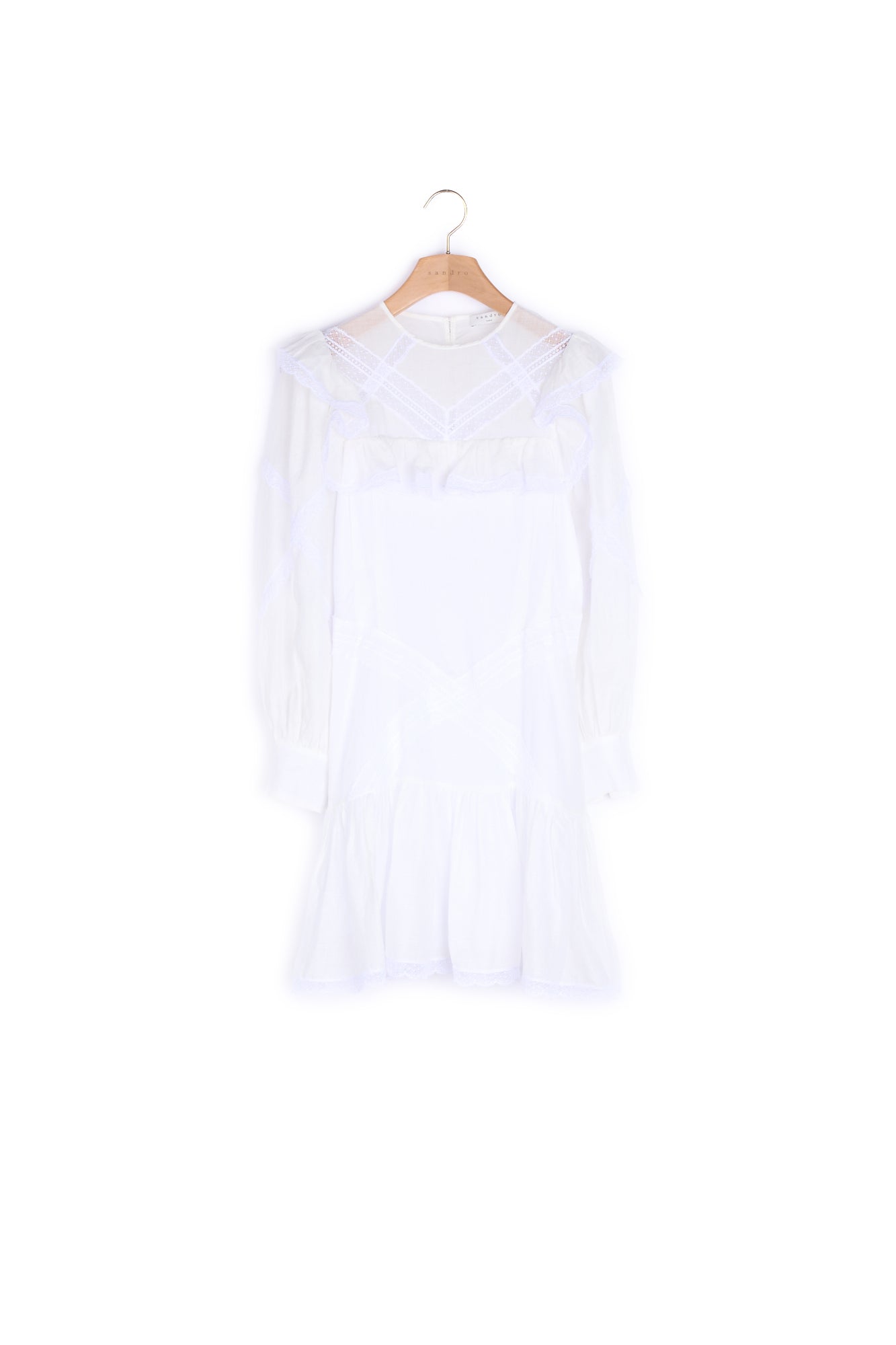 Robe courte à volants et jeux de galons Sandro seconde main