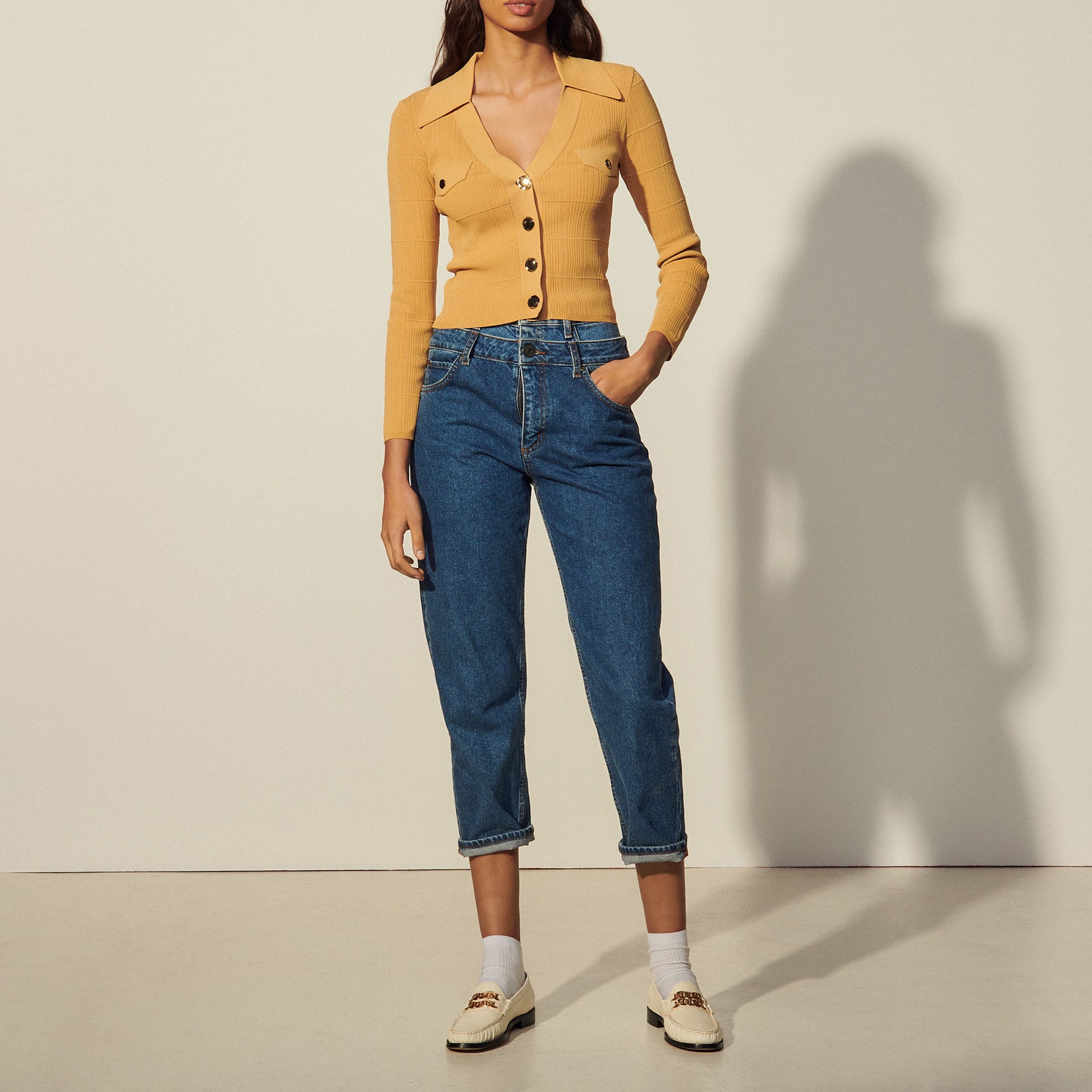 Cardigan en Maille à col polo Sandro seconde main