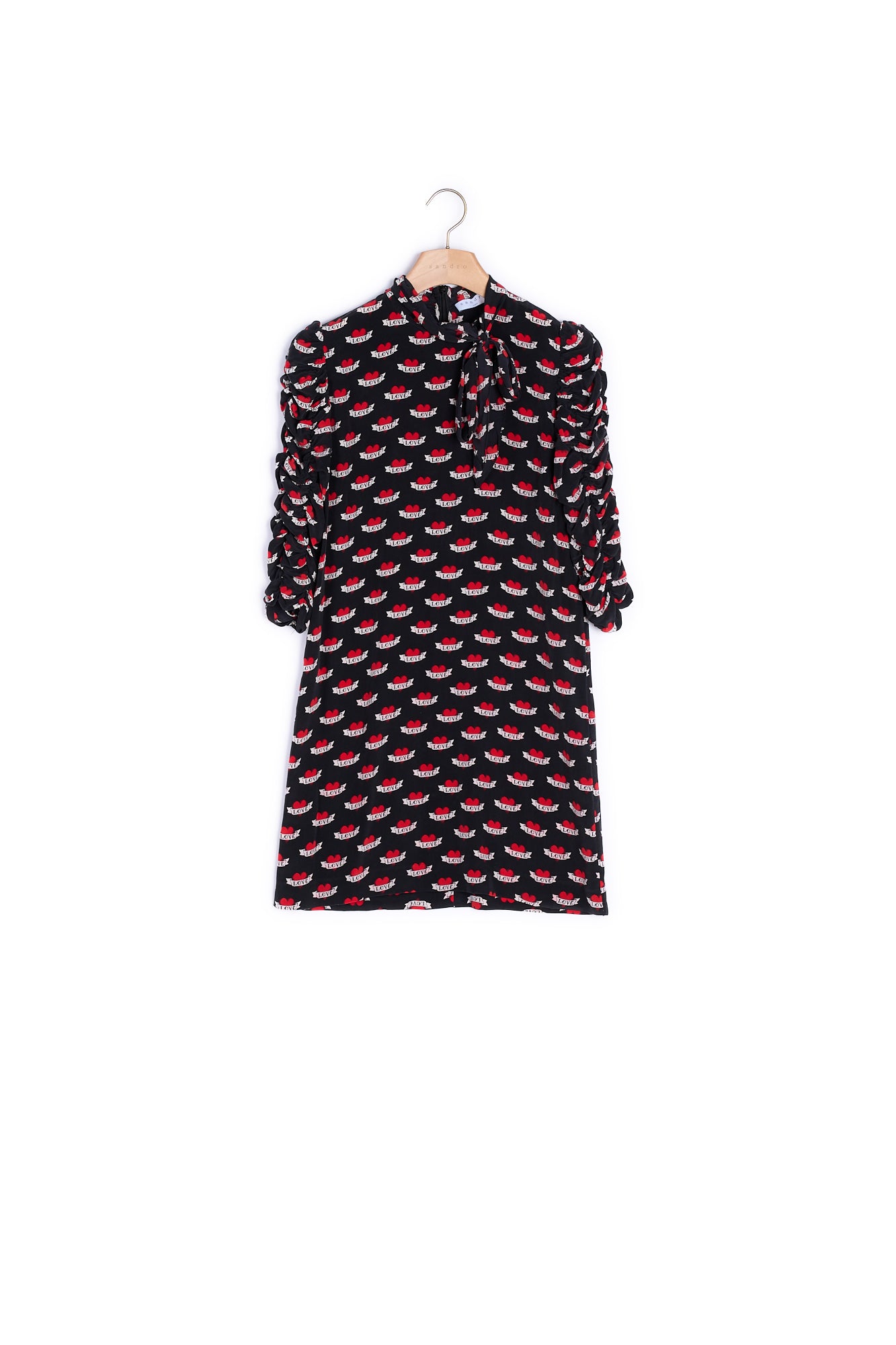 Robe en soie imprimé cœurs Sandro seconde main