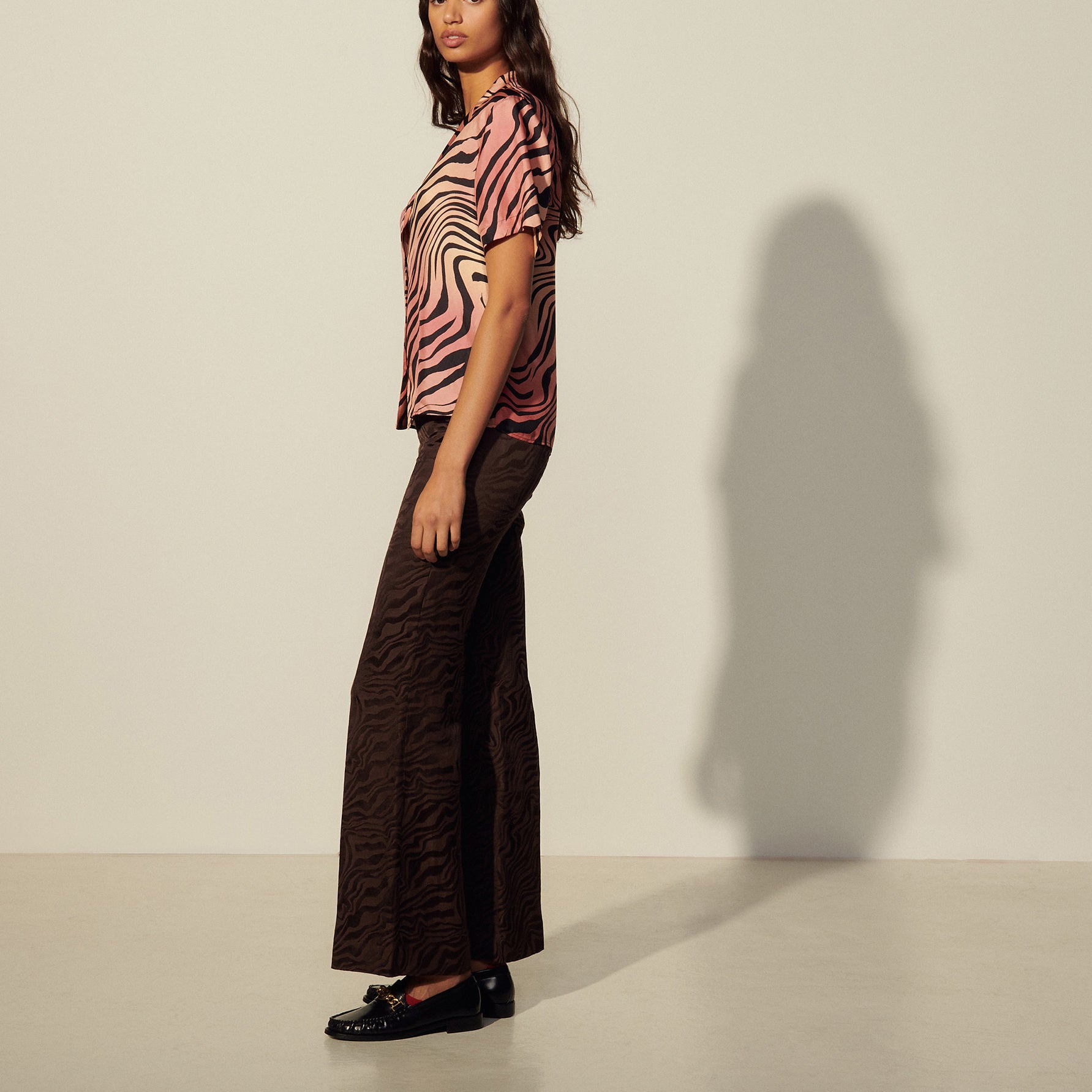 Chemise imprimée en soie Sandro seconde main