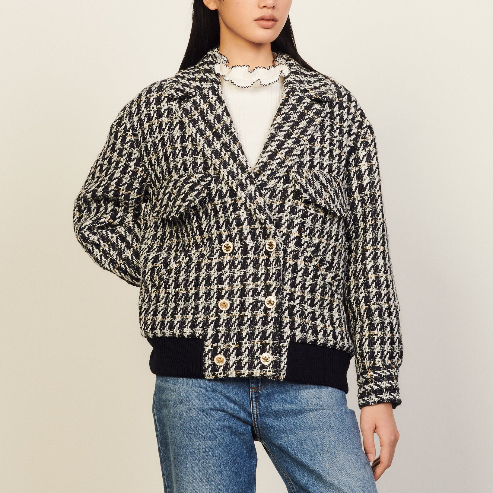 Veste Marine / Blanc Sandro seconde main