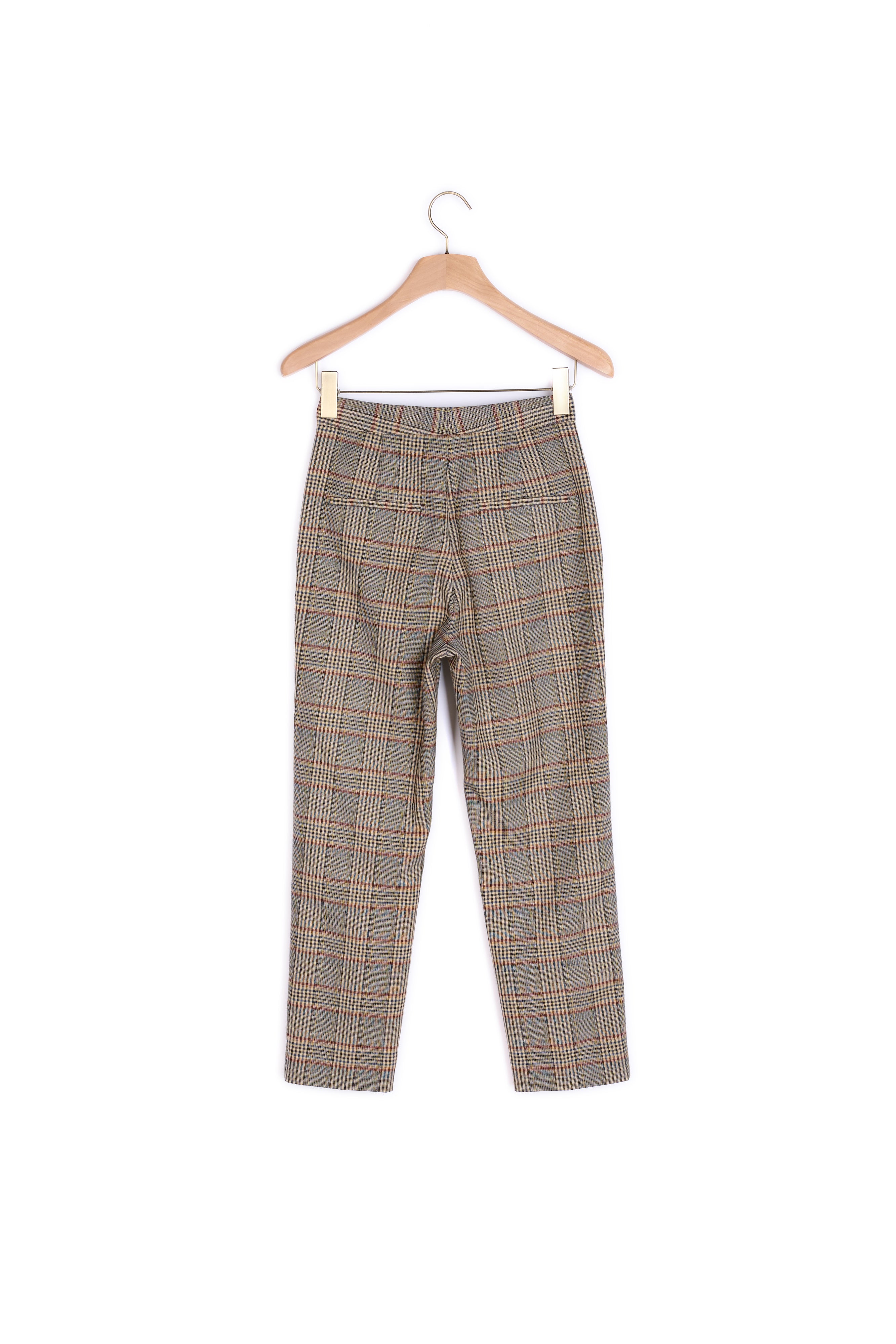 Pantalon droit à carreaux Sandro seconde main