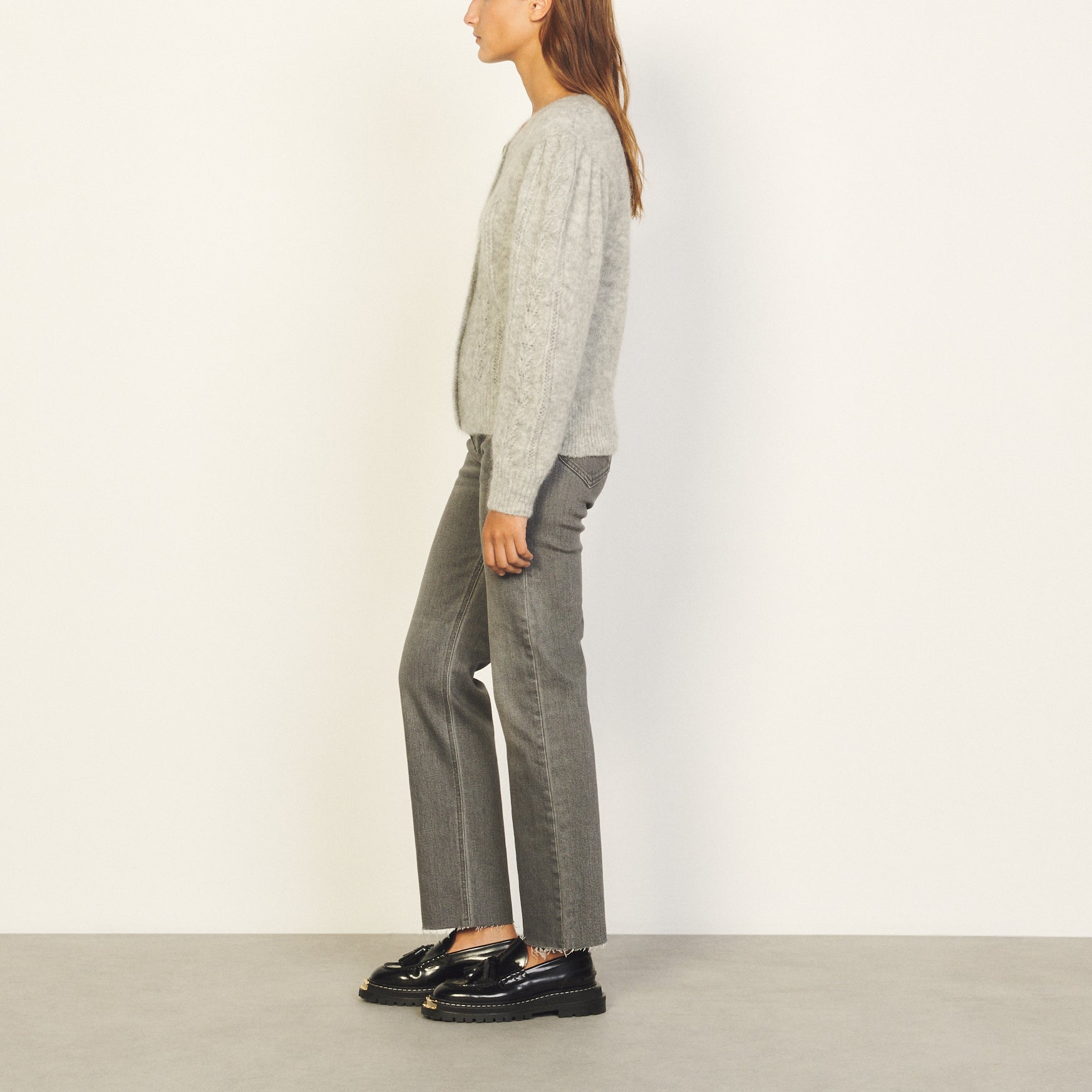 CARDIGAN Gris Chiné Sandro seconde main