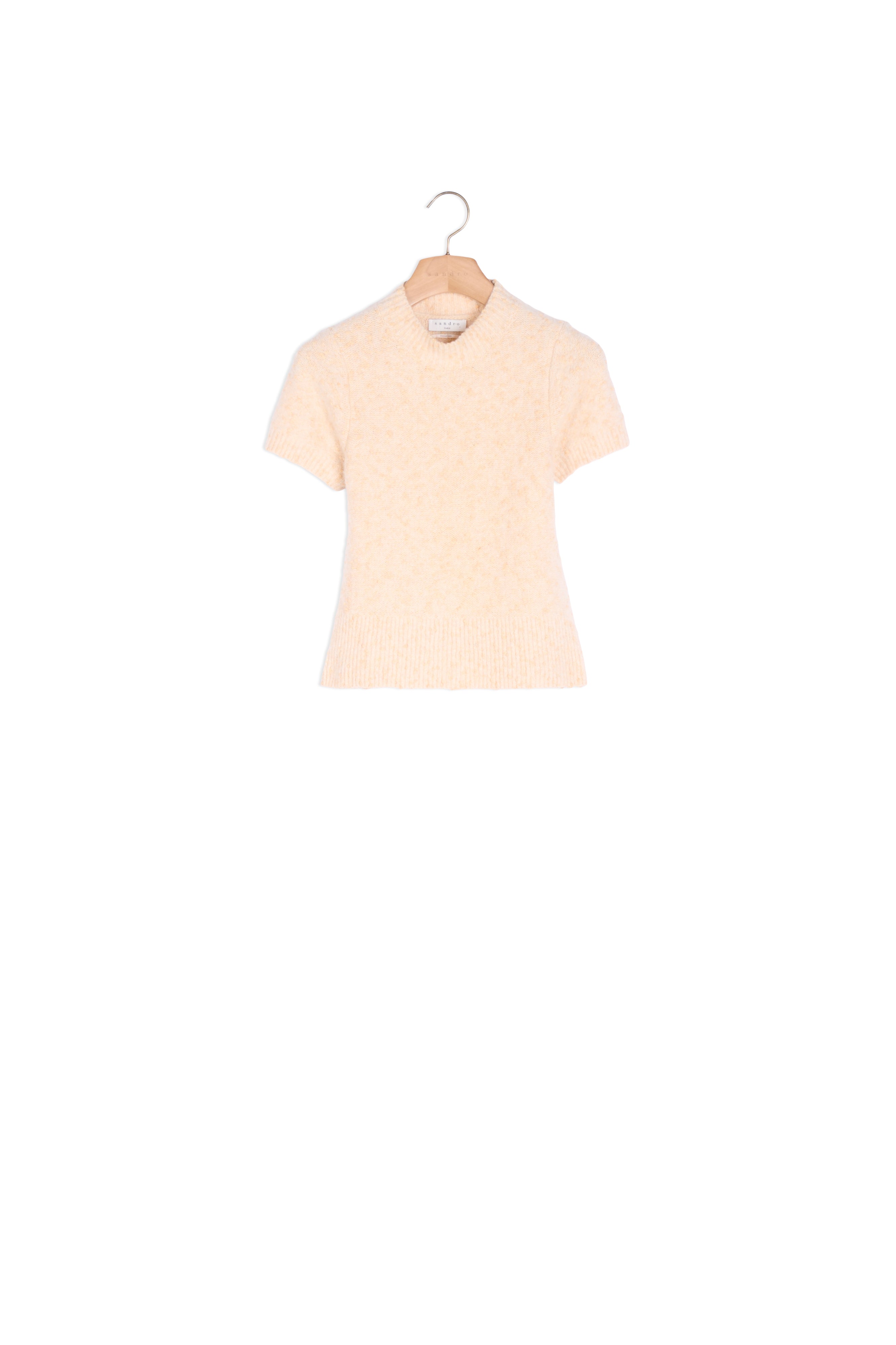 Pull court en Maille effet tweed Sandro seconde main