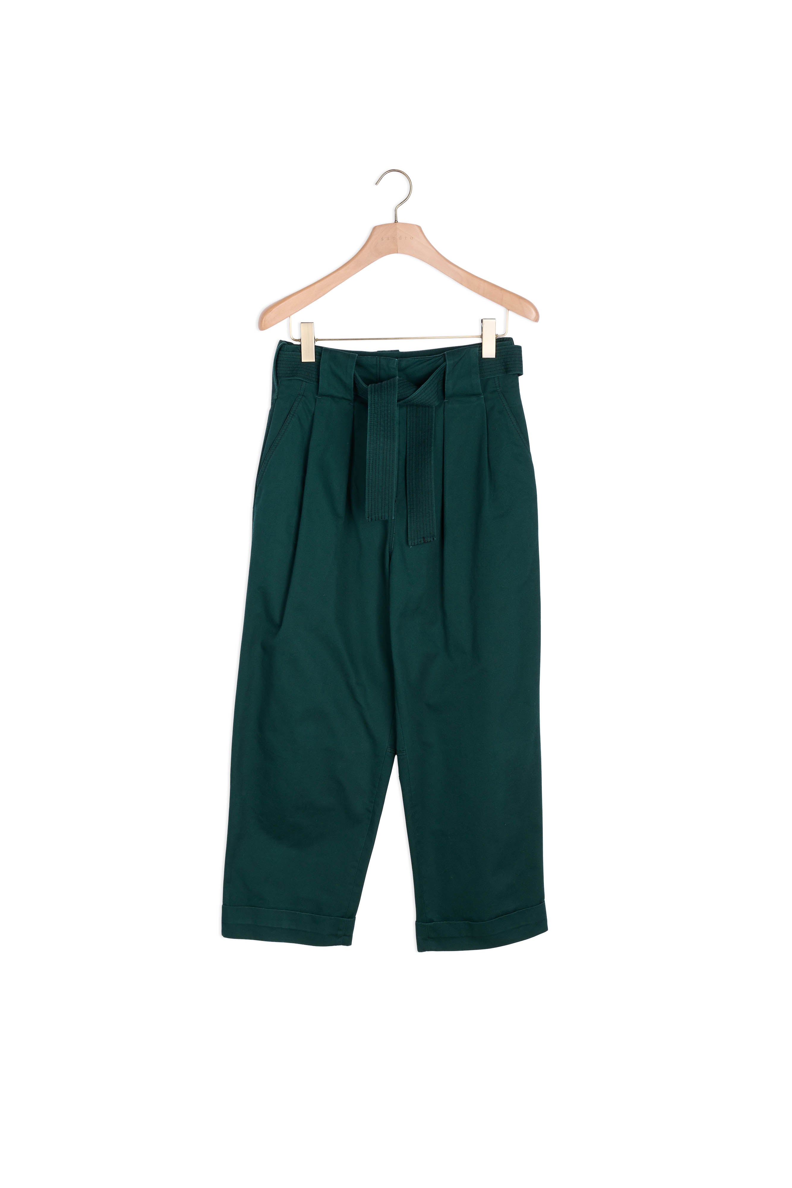 Pantalon large à taille haute ceinturée Sandro seconde main