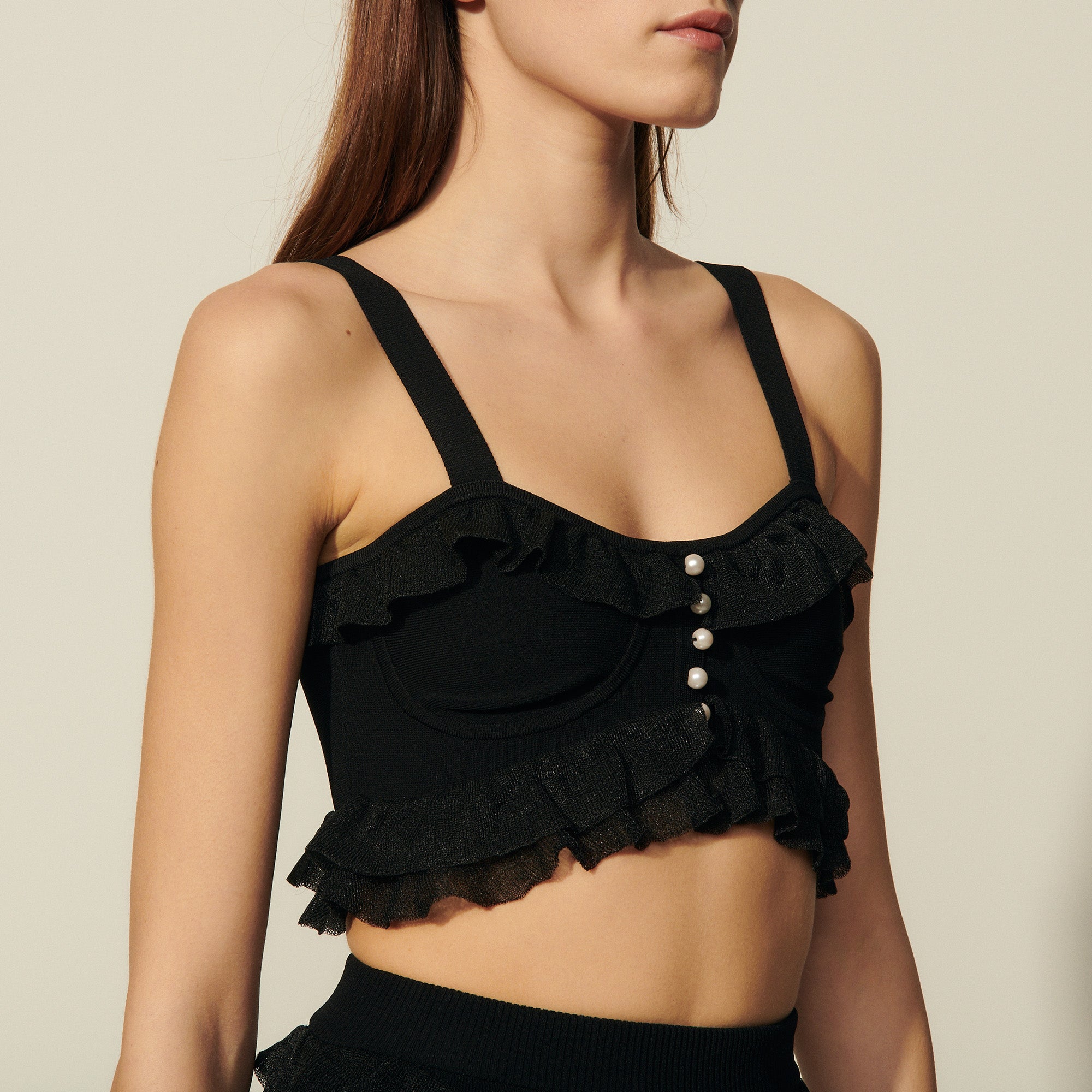 Brassière en Maille esprit lingerie Sandro seconde main