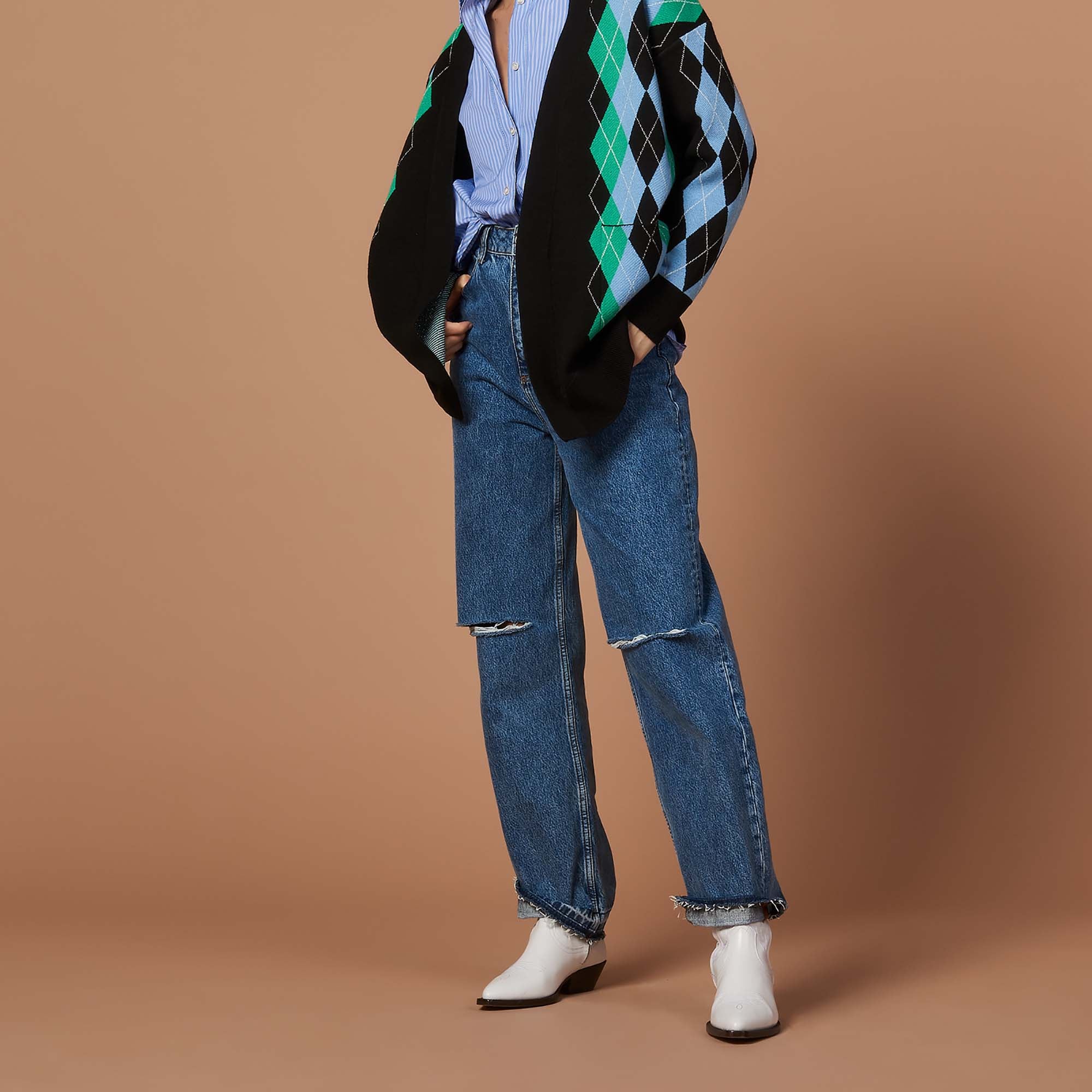 Gilet oversize à motif jacquard Sandro seconde main