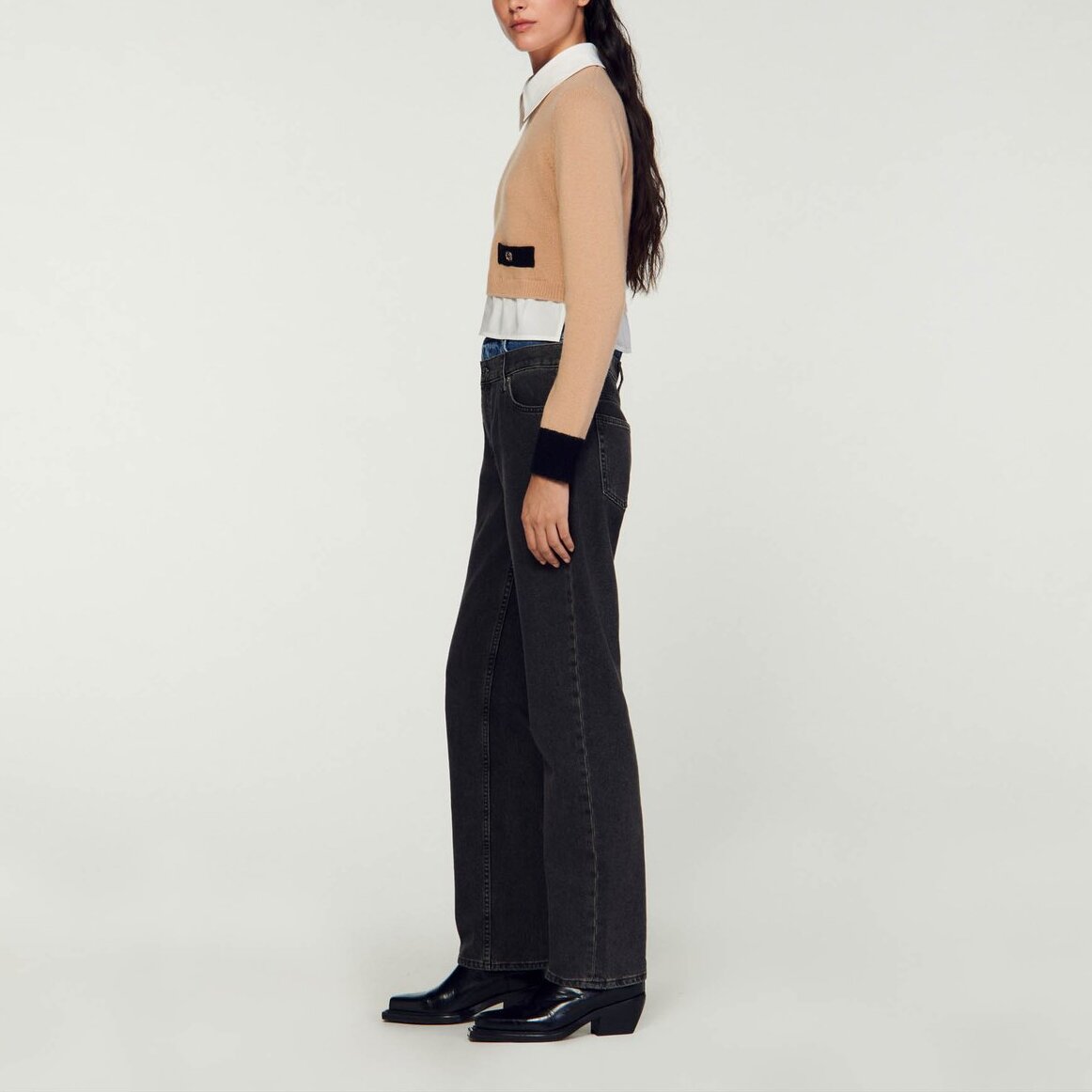 Pull court en laine et cachemire Sandro seconde main
